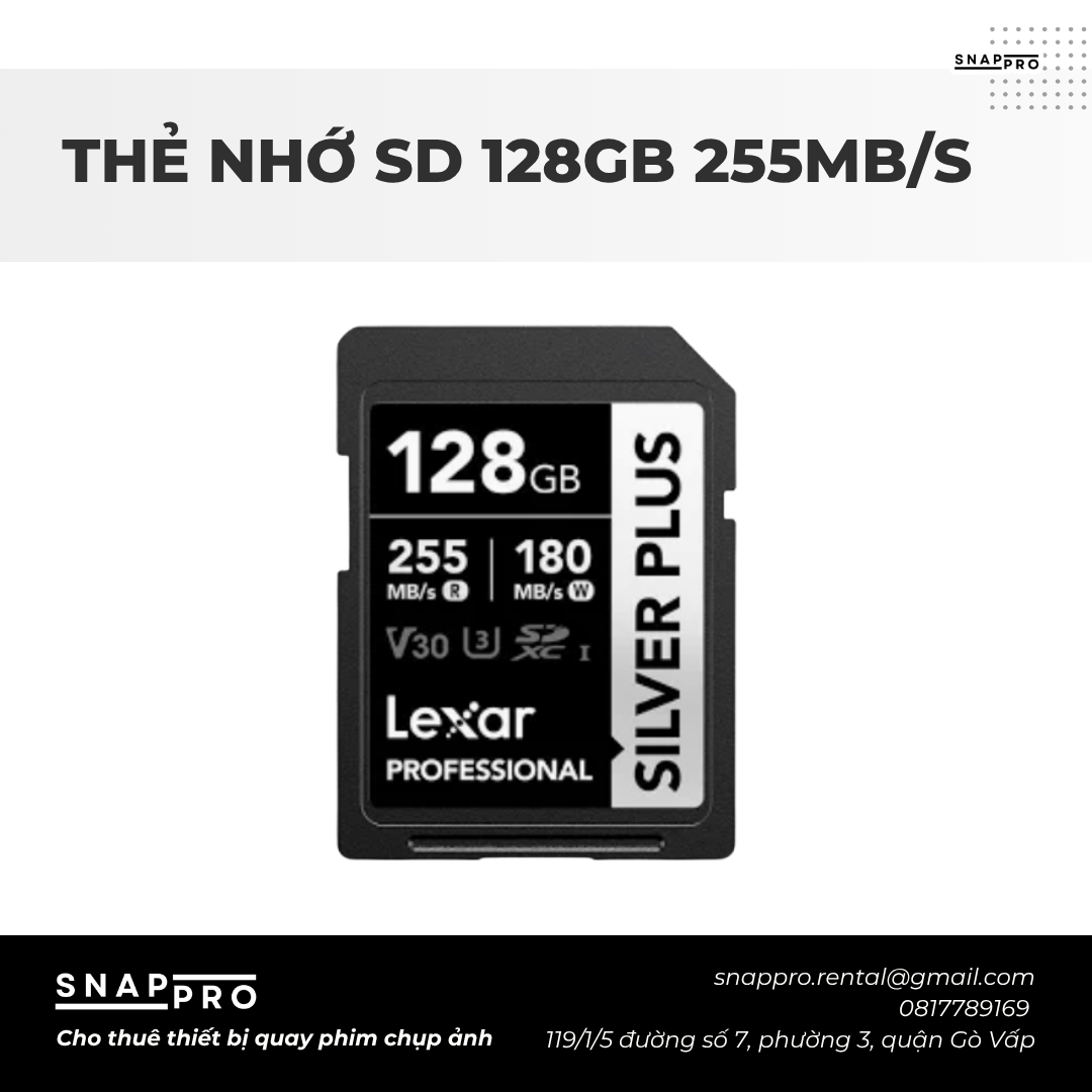 Thẻ nhớ Sd Lexar 128GB 255mb/s