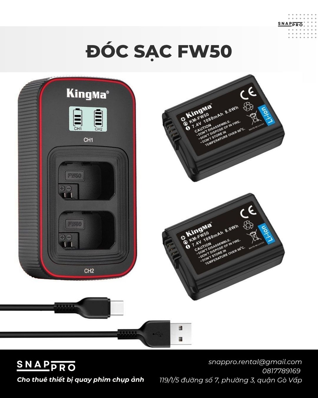Đốc sạc 2 pin FW-50