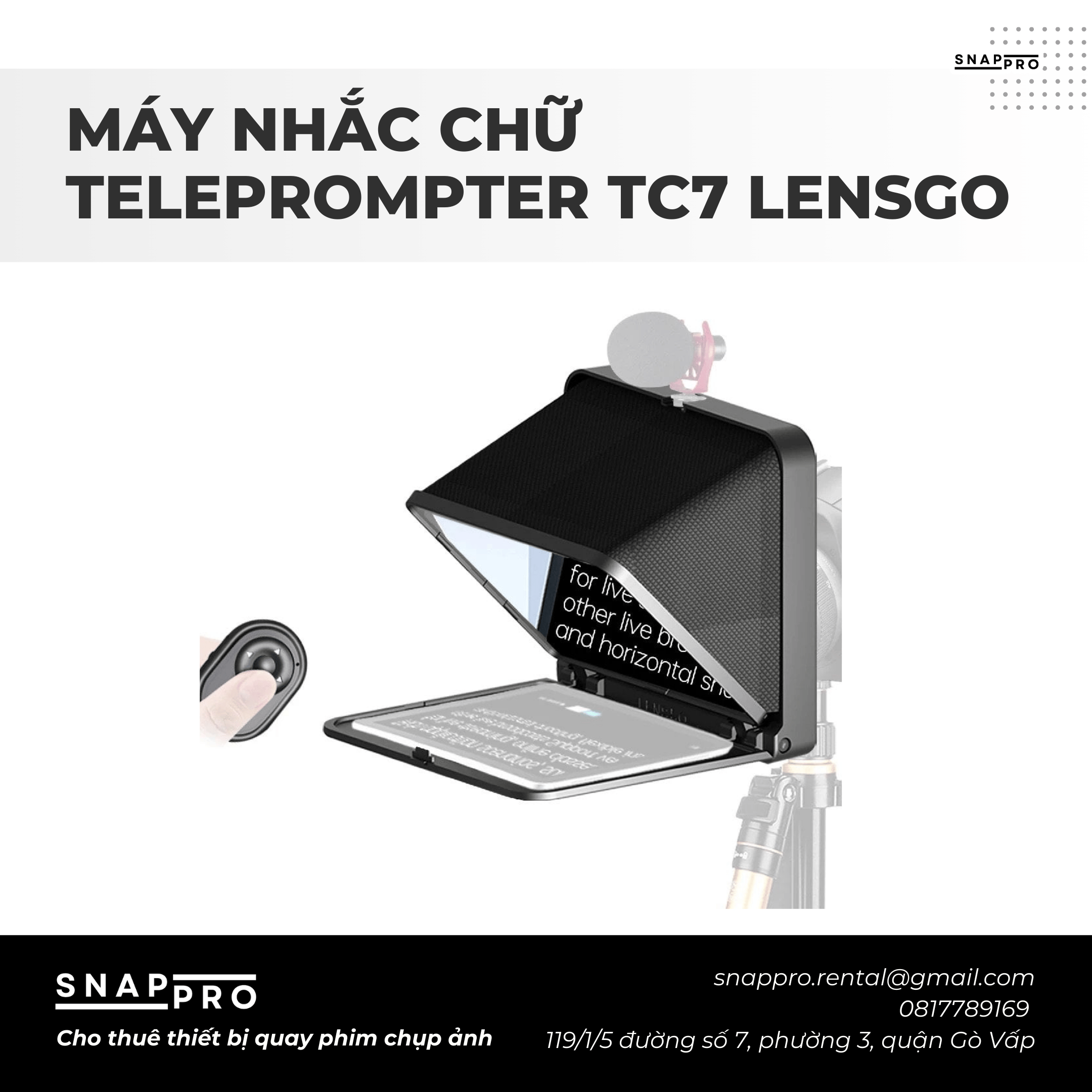 Máy Nhắc Chữ Teleprompter TC7 Lensgo