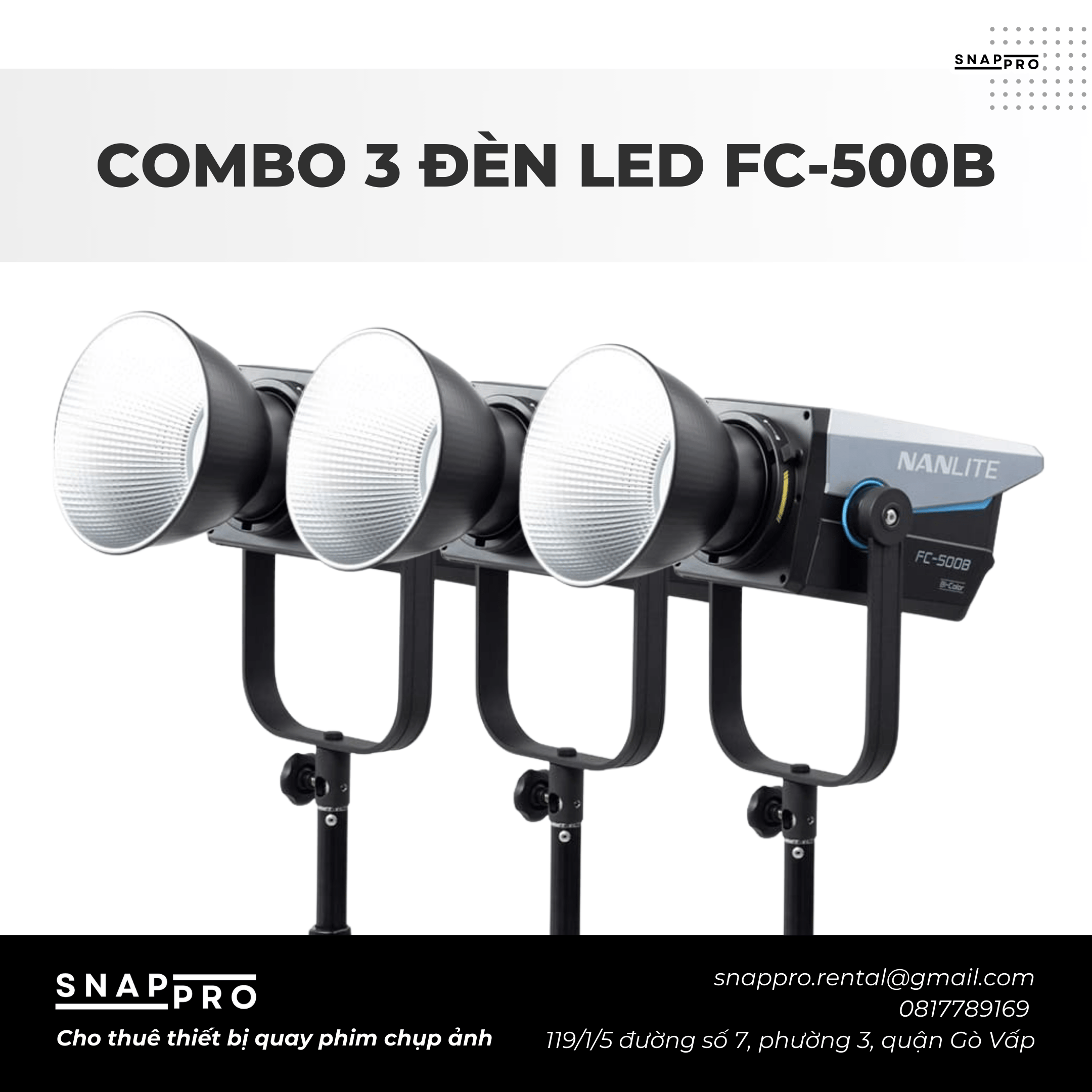 COMBO 3 ĐÈN LED NANLITE FC-500B