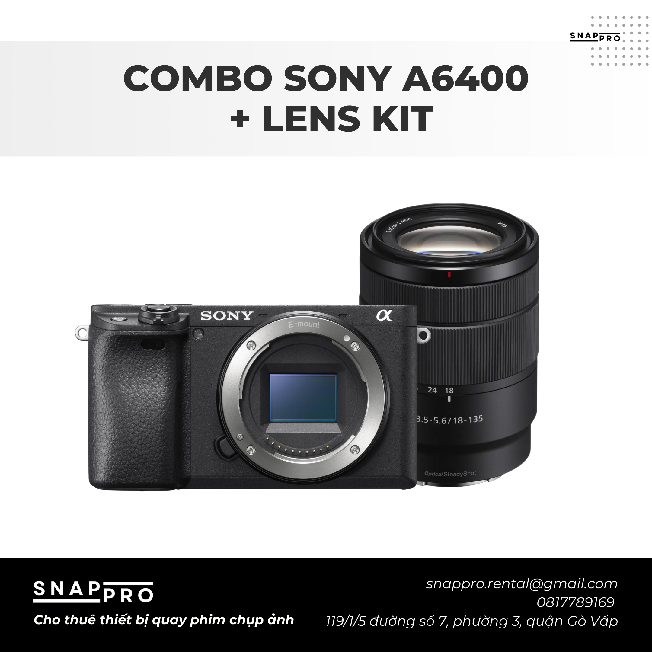 Combo Sony A6400 + Lens Kit