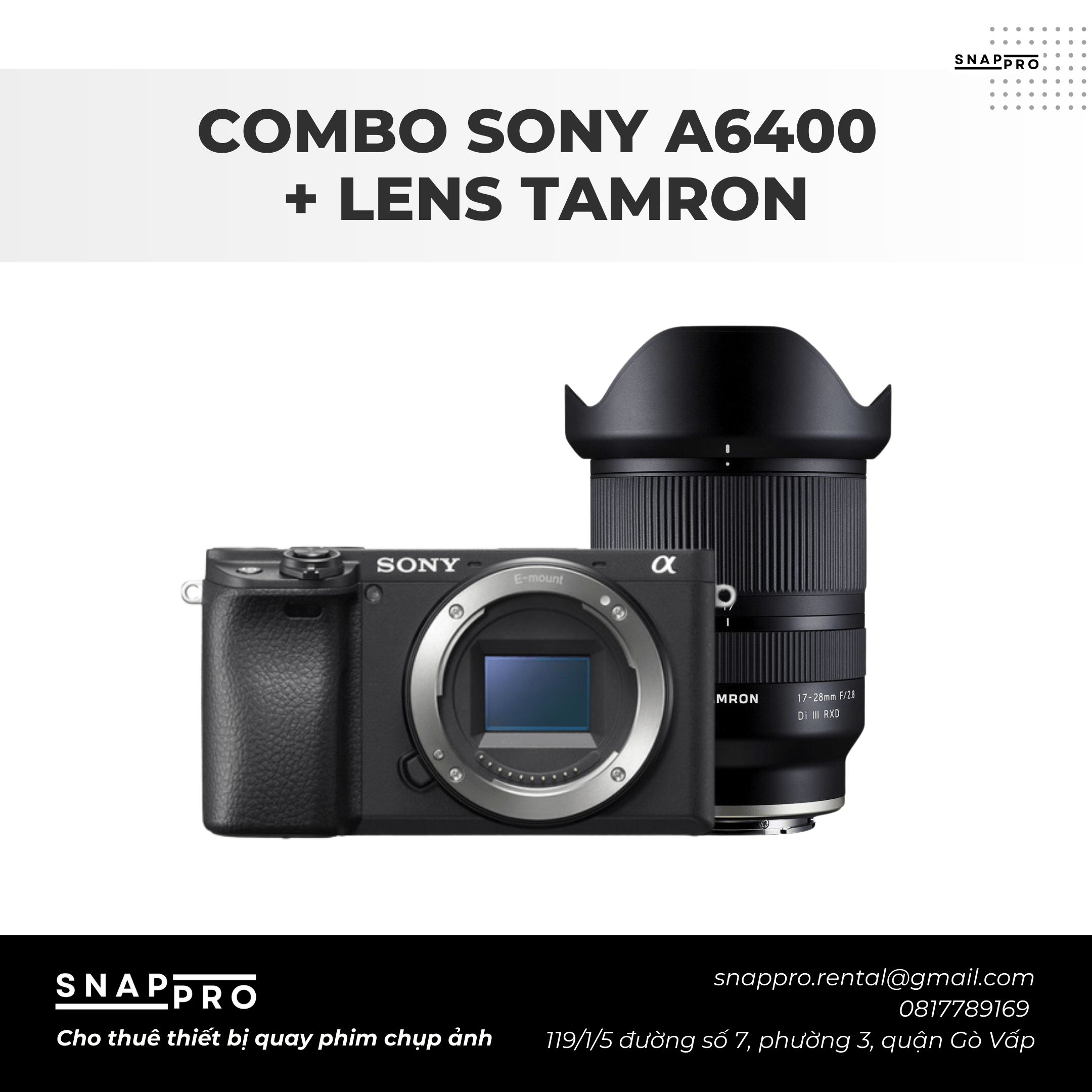 Combo Sony A6400 + Lens Tamron