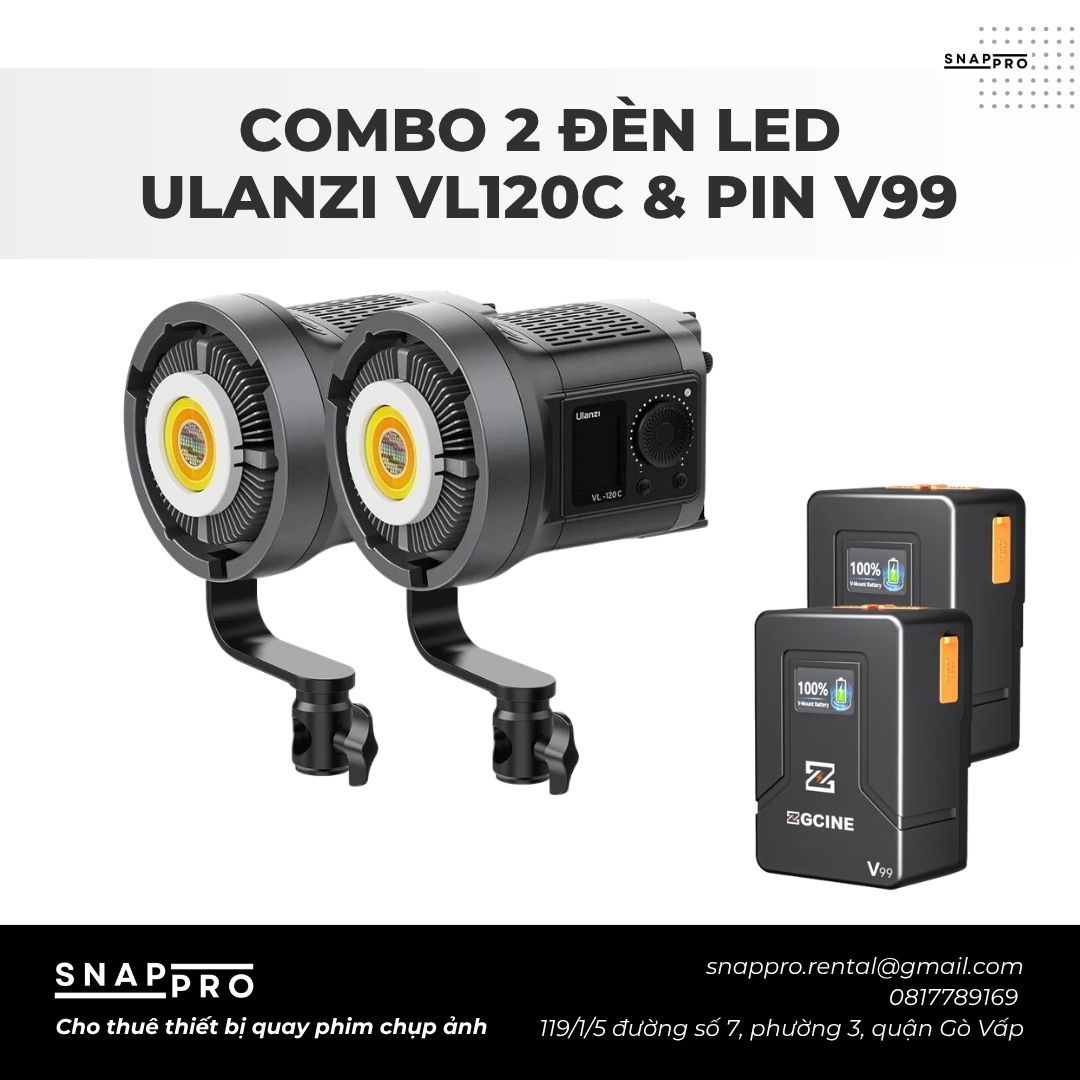 COMBO 2 ĐÈN LED ULANZI VL120C + PIN V99