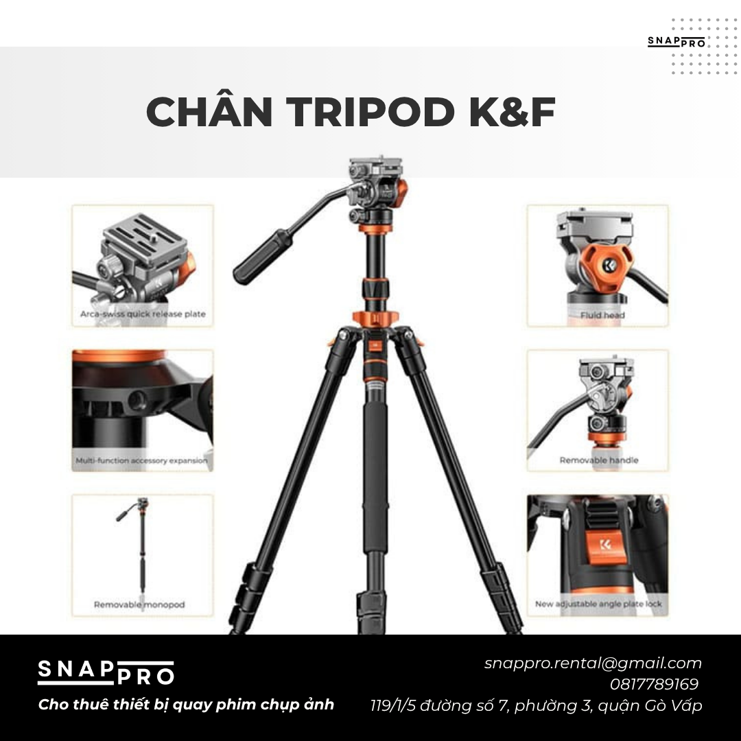 CHÂN TRIPOD CHỤP ẢNH K&F