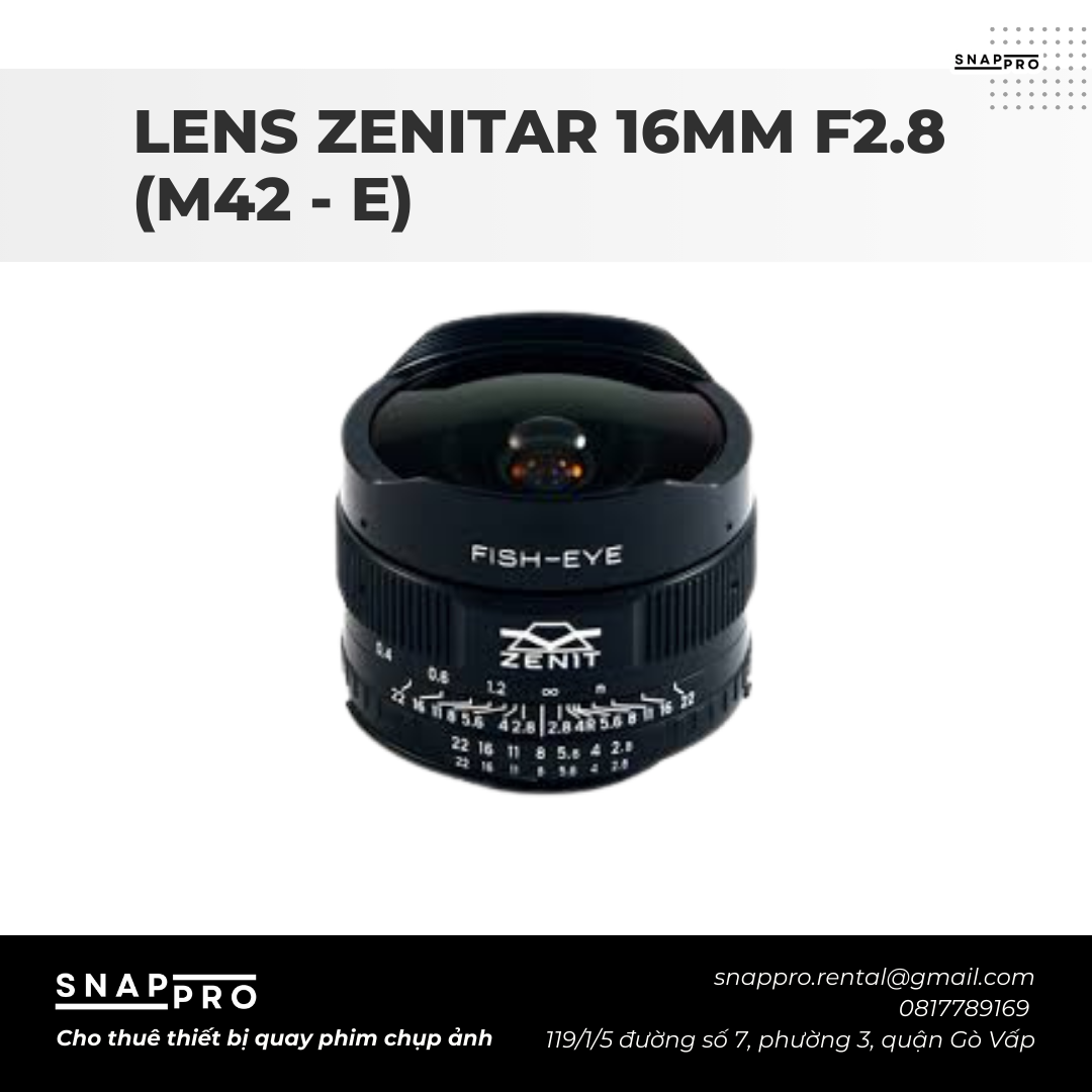 LENS ZENITAR 16MM F2.8 ( M42-E)