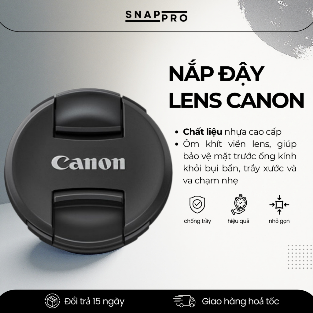 Nắp Lens Máy Ảnh Canon  – Nắp Cap Bảo Vệ Ống Kính Chống Bụi, Chống Trầy