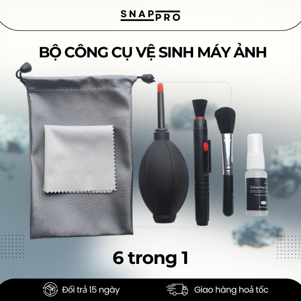 Combo Vệ Sinh Máy Ảnh & Ống Kính 7 Trong 1 – Bộ Dụng Cụ Làm Sạch Lens, Cảm Biến DSLR Mirrorless