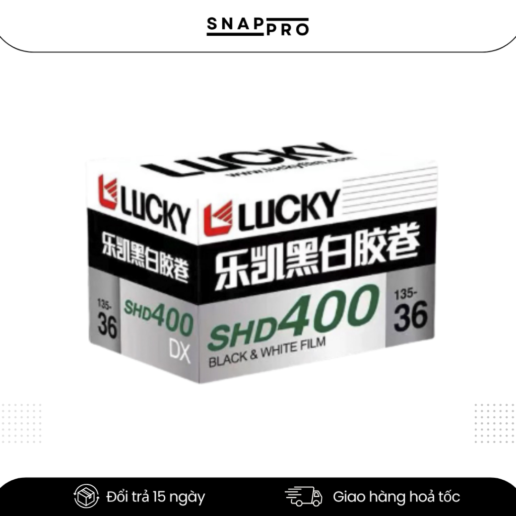 Film Trắng Đen Lucky SHD400 135 | Phim Máy Ảnh Film ISO 400 | Black & White Film 36 Tấm