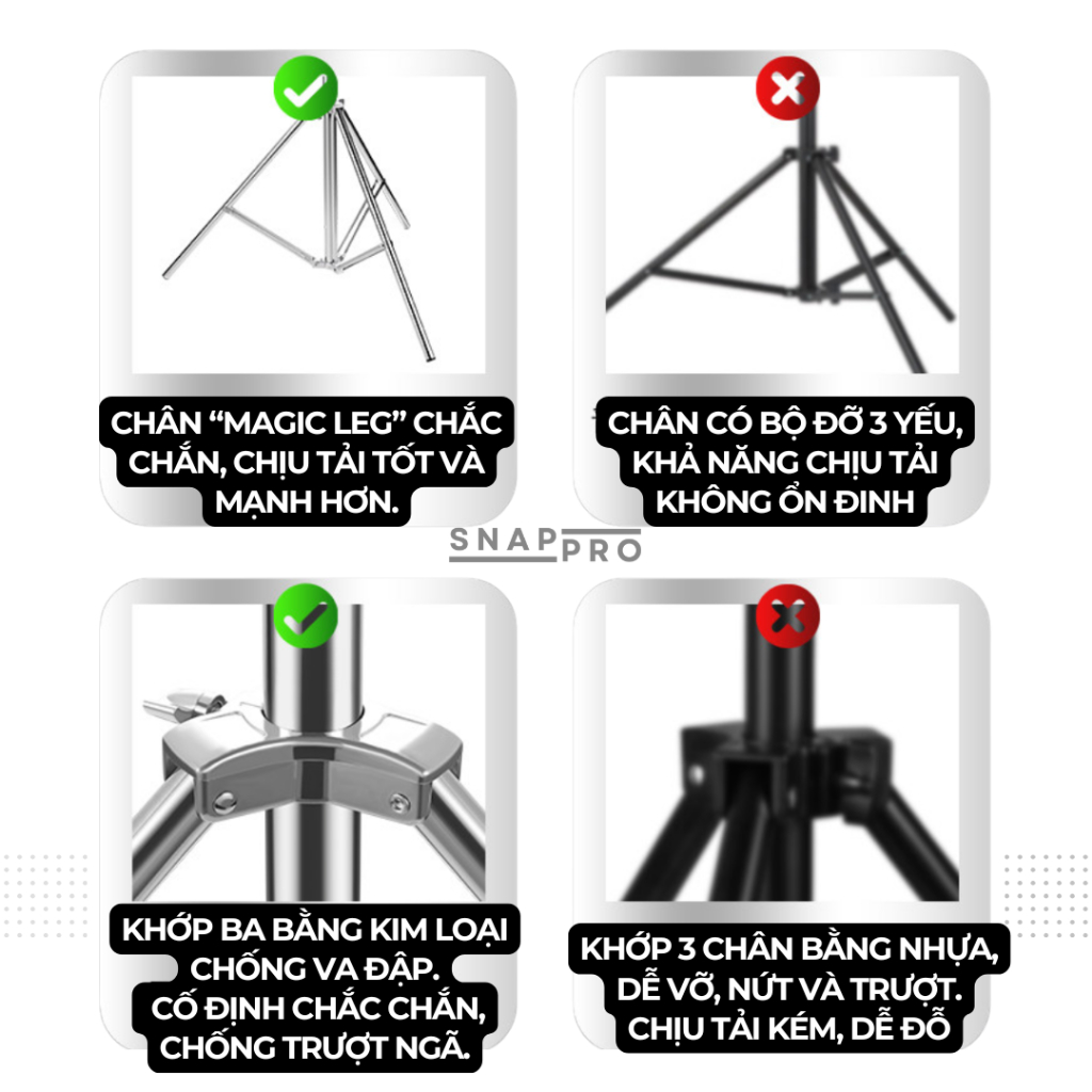 Chân Đèn Studio Inox 2.8m – Chân Đèn Flash / Softbox Tải Trọng 10kg, Chân Đèn Livestream