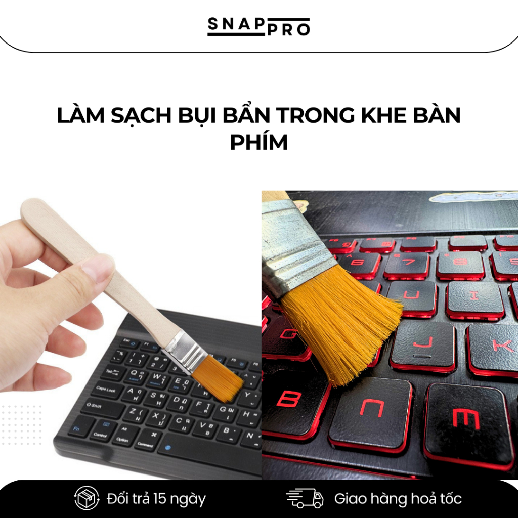 Chổi Cọ Vệ Sinh Máy Ảnh & Thiết Bị Điện Tử | Cọ Quét Bụi Lens, Camera, Bàn Phím [1CM] | SNAPRO