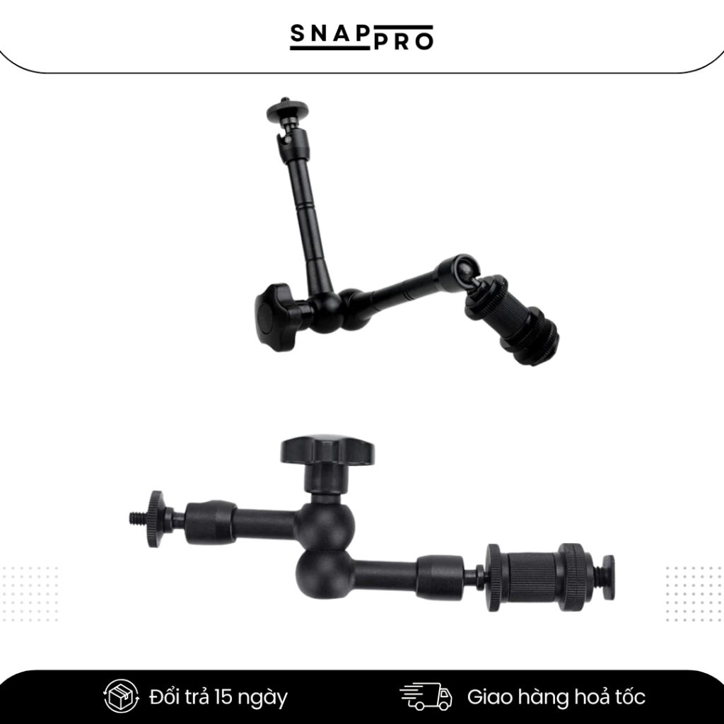 Magic Arm 7 inch 11 inch - Tay Đỡ Camera Gắn Monitor Đèn LED Micro Xoay 360 Đa Năng Chắc Chắn, Đa Dụng
