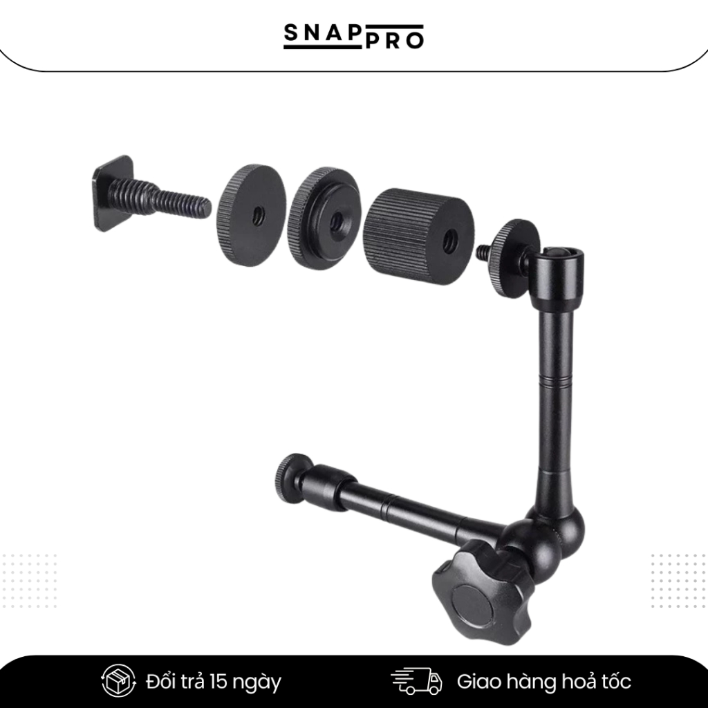 Magic Arm 7 inch 11 inch - Tay Đỡ Camera Gắn Monitor Đèn LED Micro Xoay 360 Đa Năng Chắc Chắn, Đa Dụng