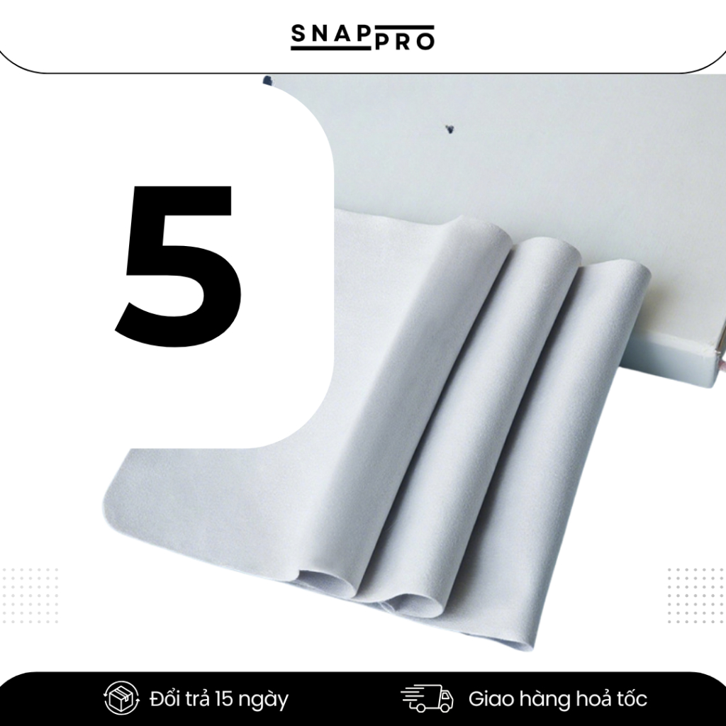 [COMBO 3] Khăn Lau Ống Kinh Máy Ảnh Microfiber, Lau Lens Không Bụi Siêu Mịn, Sạch Dấu Vân Tay