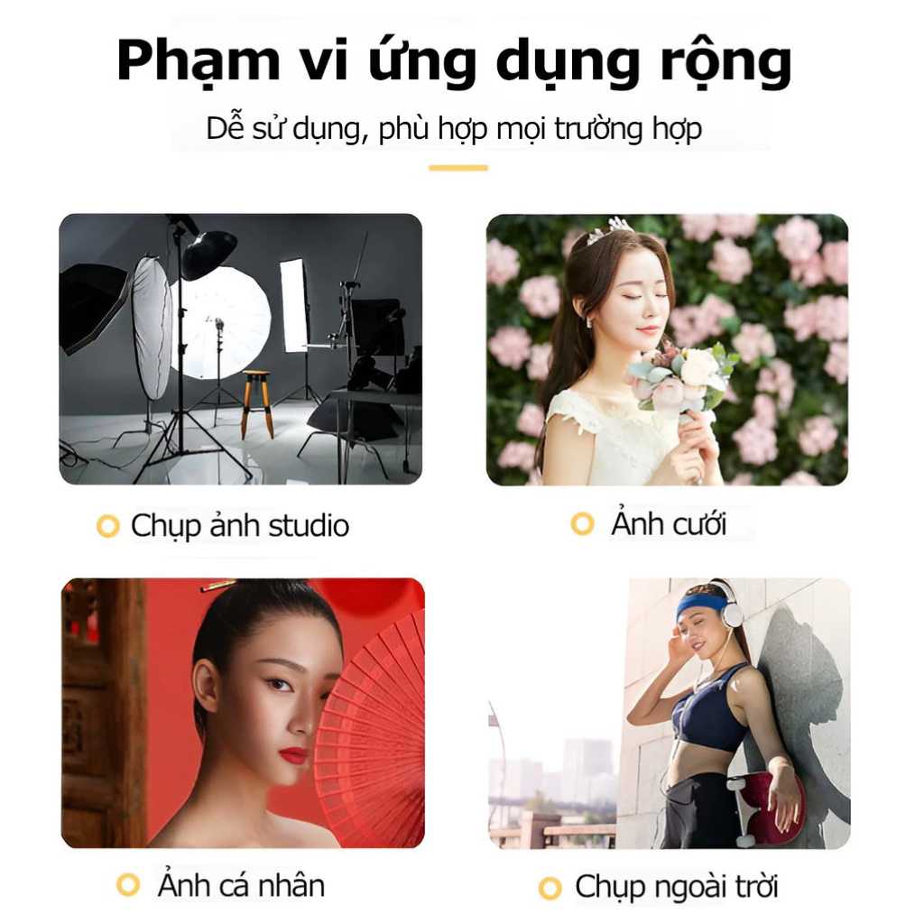Hắt Sáng 5 Trong 1 110cm – Tấm Tản Sáng Chụp Ảnh, Quay Phim Studio (Trắng/Bạc/Vàng/Đen/Xuyên Sáng)