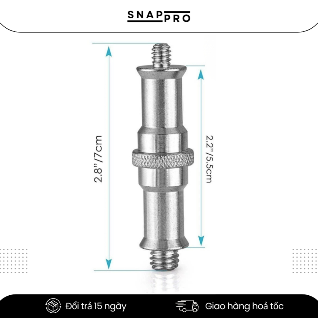 Ốc Chân Đèn Studio Gắn Đèn Máy Ảnh Spigot 1/4 – 3/8 Gắn Đèn LED Flash Tripod