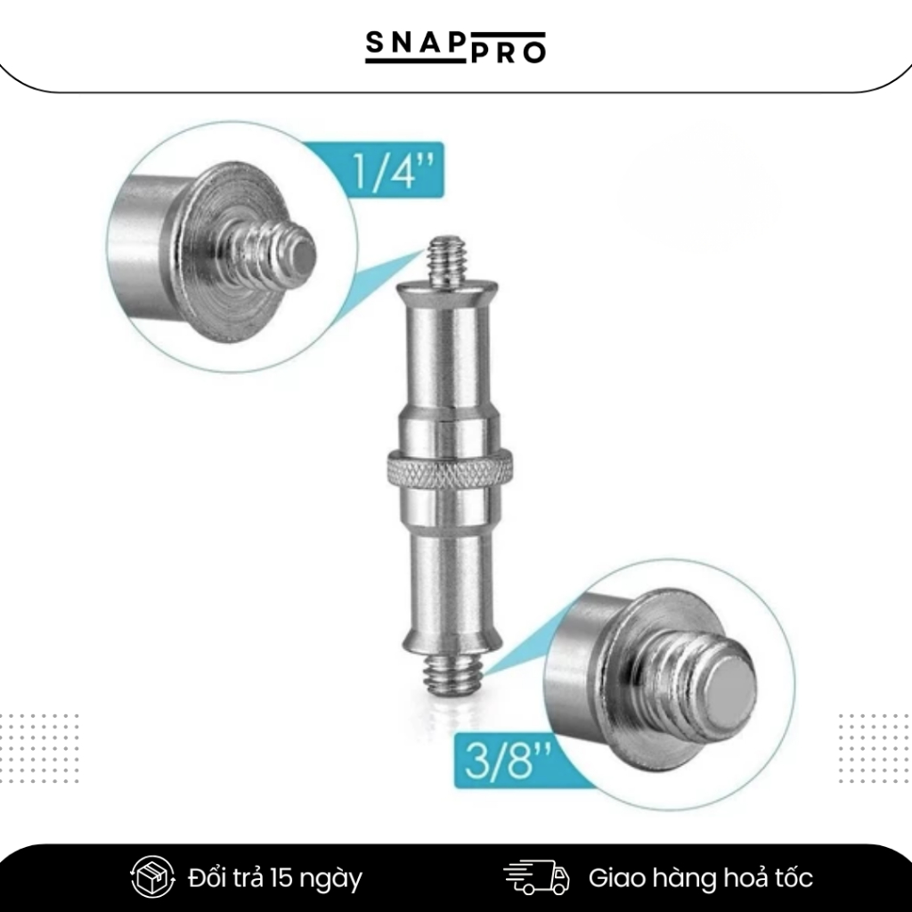 Ốc Chân Đèn Studio Gắn Đèn Máy Ảnh Spigot 1/4 – 3/8 Gắn Đèn LED Flash Tripod