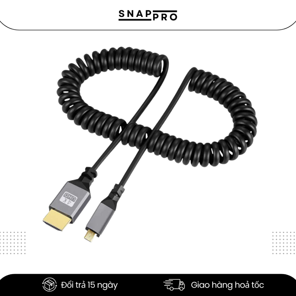 Dây HDMI Lò Xo Ngắn Cho Máy Ảnh SONY - CANON – Truyền Hình Ảnh Monitor HDMI / MINI HDMI / MICRO HDMI
