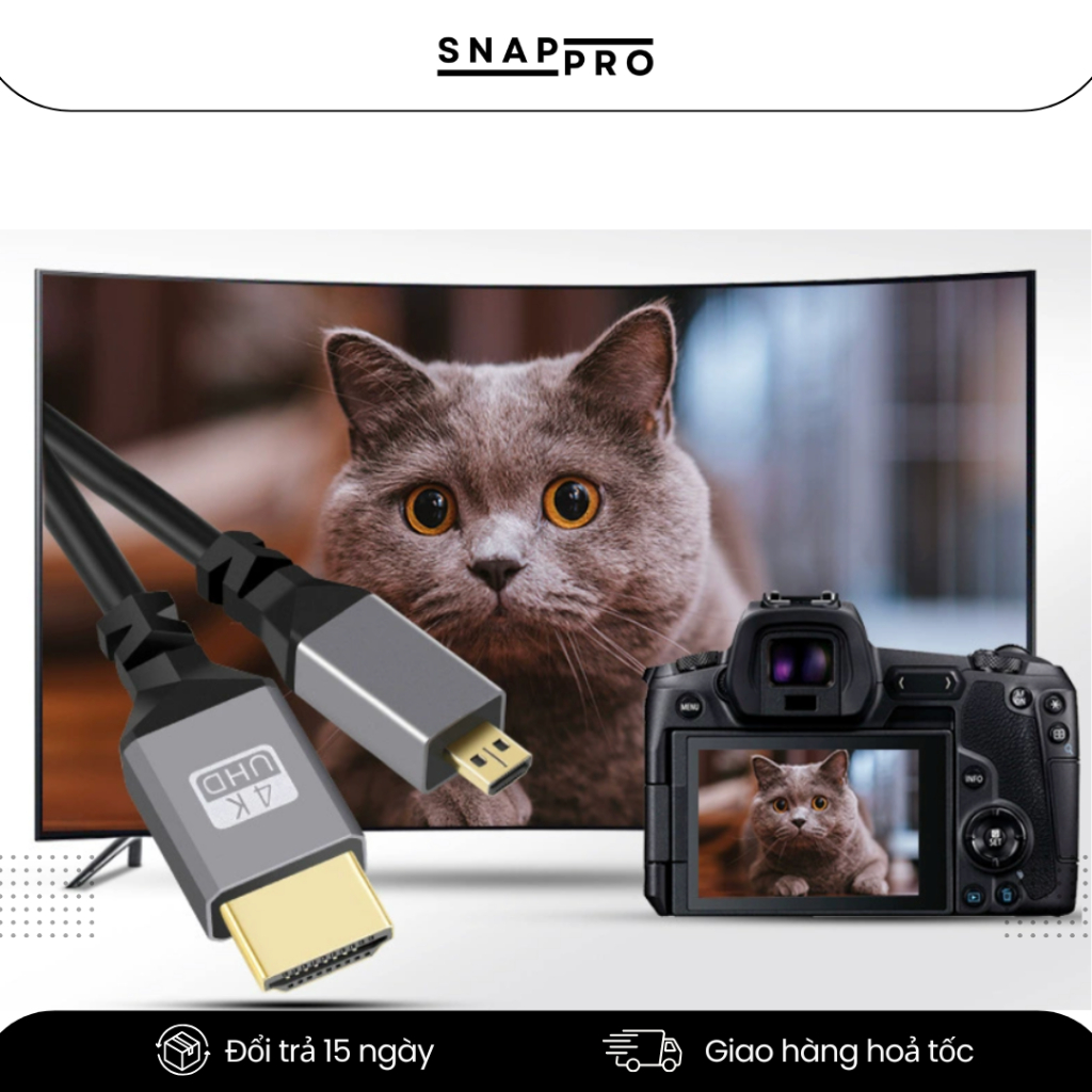Dây HDMI Lò Xo Ngắn Cho Máy Ảnh SONY - CANON – Truyền Hình Ảnh Monitor HDMI / MINI HDMI / MICRO HDMI