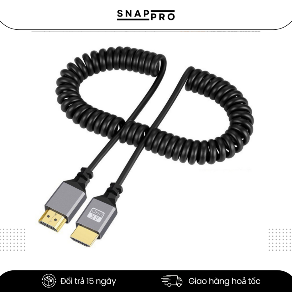 Dây HDMI Lò Xo Ngắn Cho Máy Ảnh SONY - CANON – Truyền Hình Ảnh Monitor HDMI / MINI HDMI / MICRO HDMI