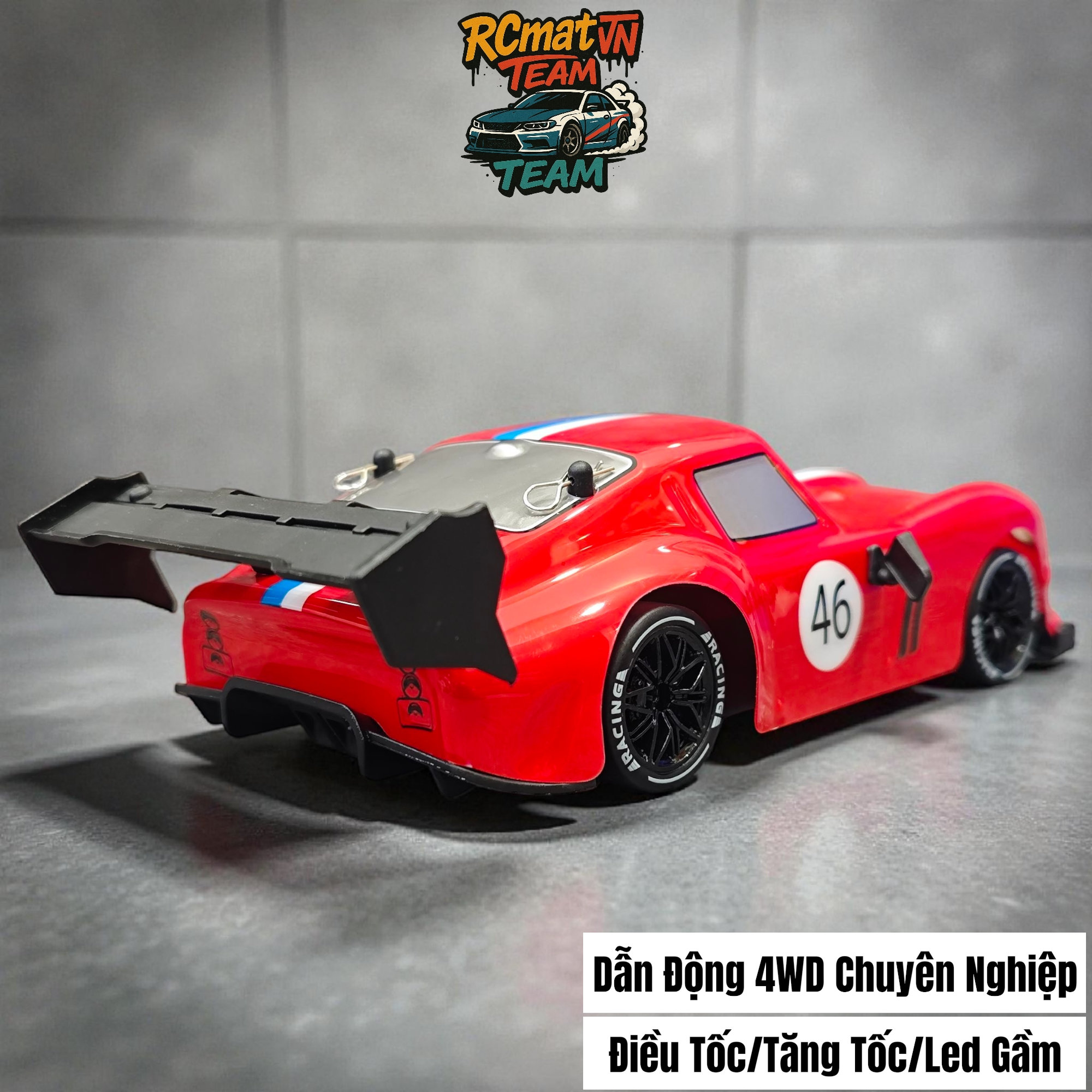 Xe Điều Khiển Từ Xa RC Drift 1:24 – , Bánh Cao Su kèm theo , Đèn LED Đổi Màu, Tốc độ 15Km/h