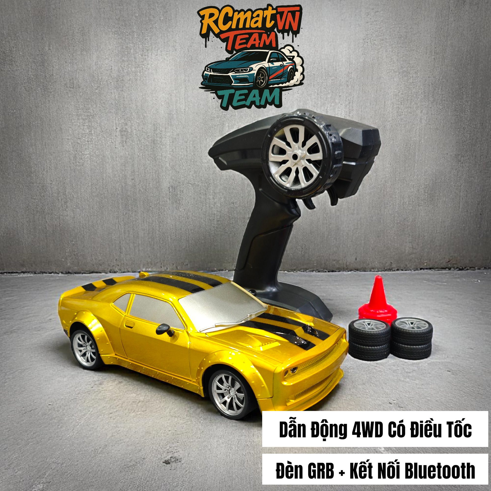 Xe RC Drift Drag Racing Battle 4WD 1:20 Điều Khiển Từ Xa –  với Đèn LED - Kết nối App Bluetooth