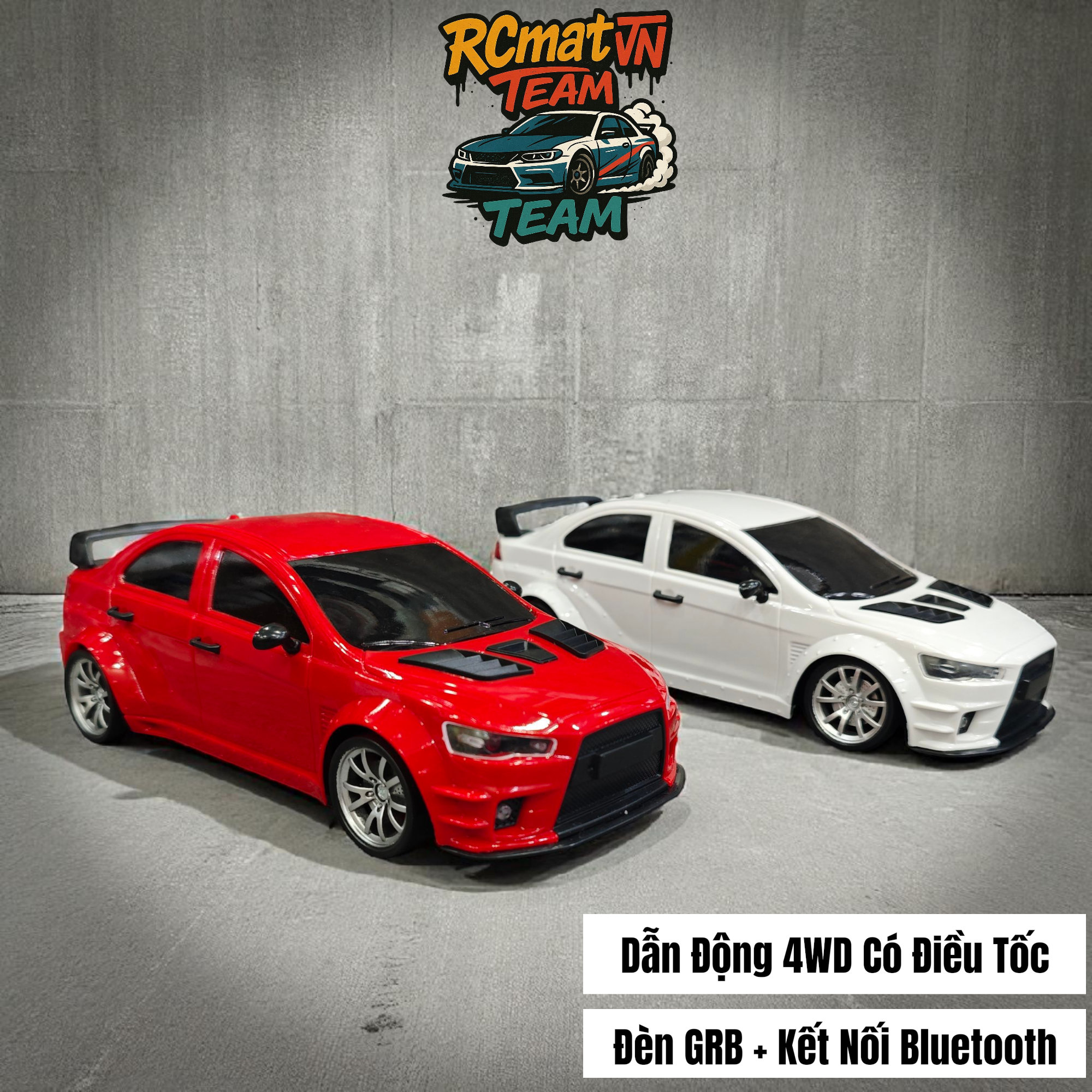 Xe RC Drift Drag Racing Battle 4WD 1:20 Điều Khiển Từ Xa –  với Đèn LED - Kết nối App Bluetooth