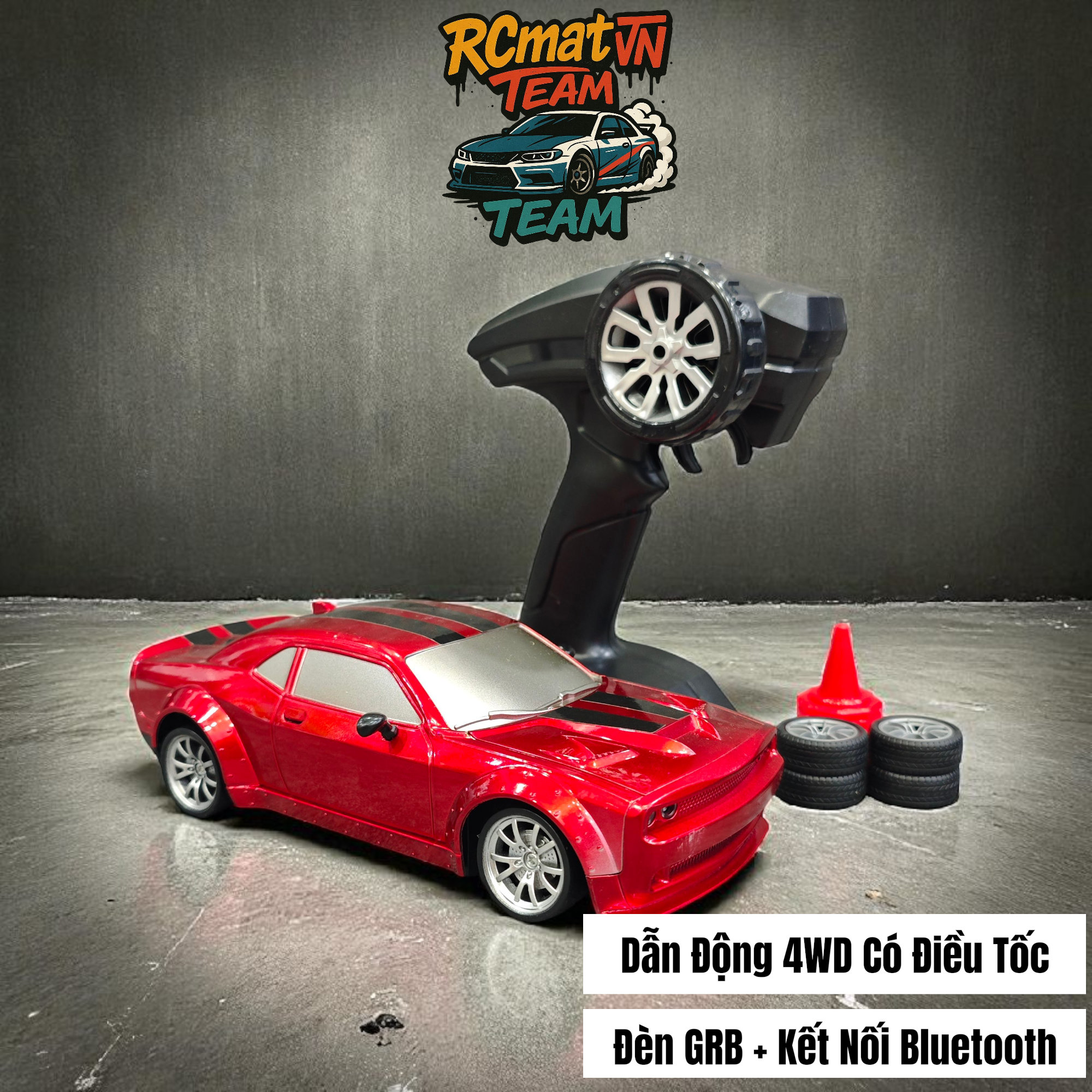 Xe RC Drift Drag Racing Battle 4WD 1:20 Điều Khiển Từ Xa –  với Đèn LED - Kết nối App Bluetooth