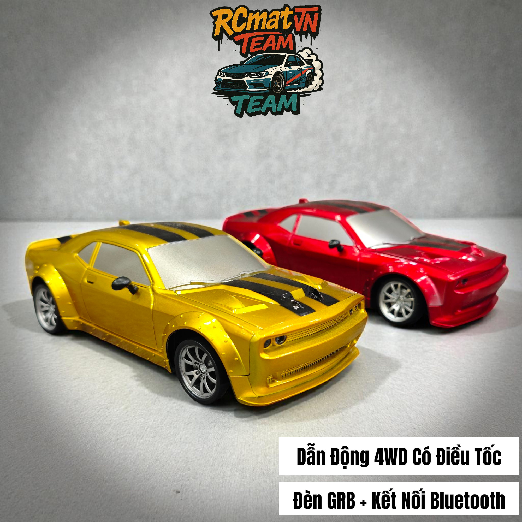 Xe RC Drift Drag Racing Battle 4WD 1:20 Điều Khiển Từ Xa –  với Đèn LED - Kết nối App Bluetooth