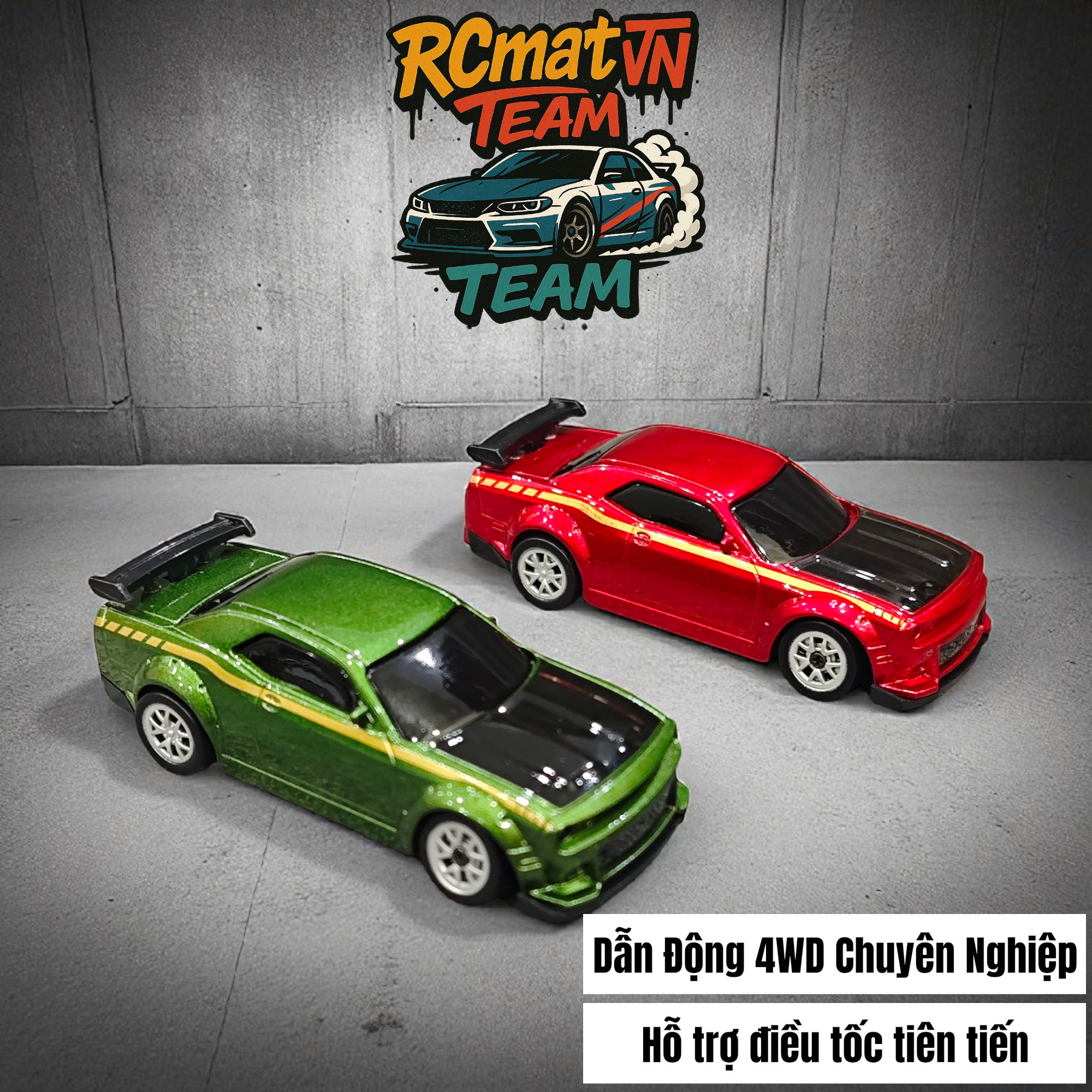 Xe Điều Khiển Từ Xa Mini Tỷ Lệ 1:64 – Drift 4WD, 2.4GHz, Xe Đua Bàn Làm Việc Với Đèn LED - XC165