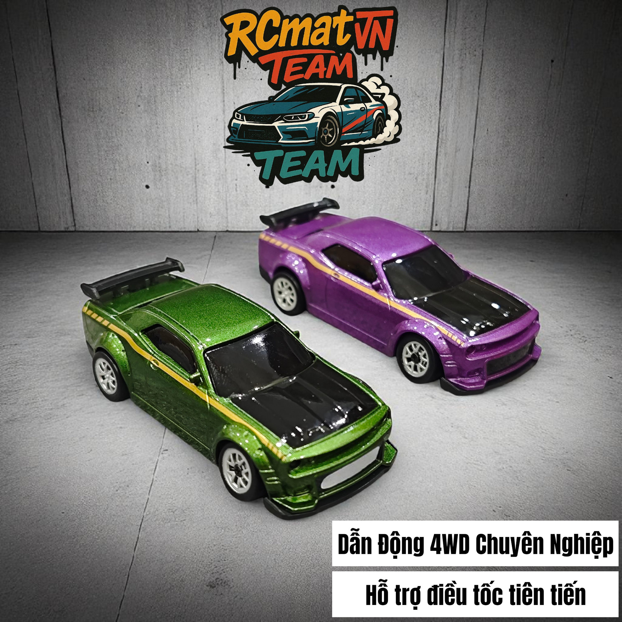 Xe Điều Khiển Từ Xa Mini Tỷ Lệ 1:64 – Drift 4WD, 2.4GHz, Xe Đua Bàn Làm Việc Với Đèn LED - XC165