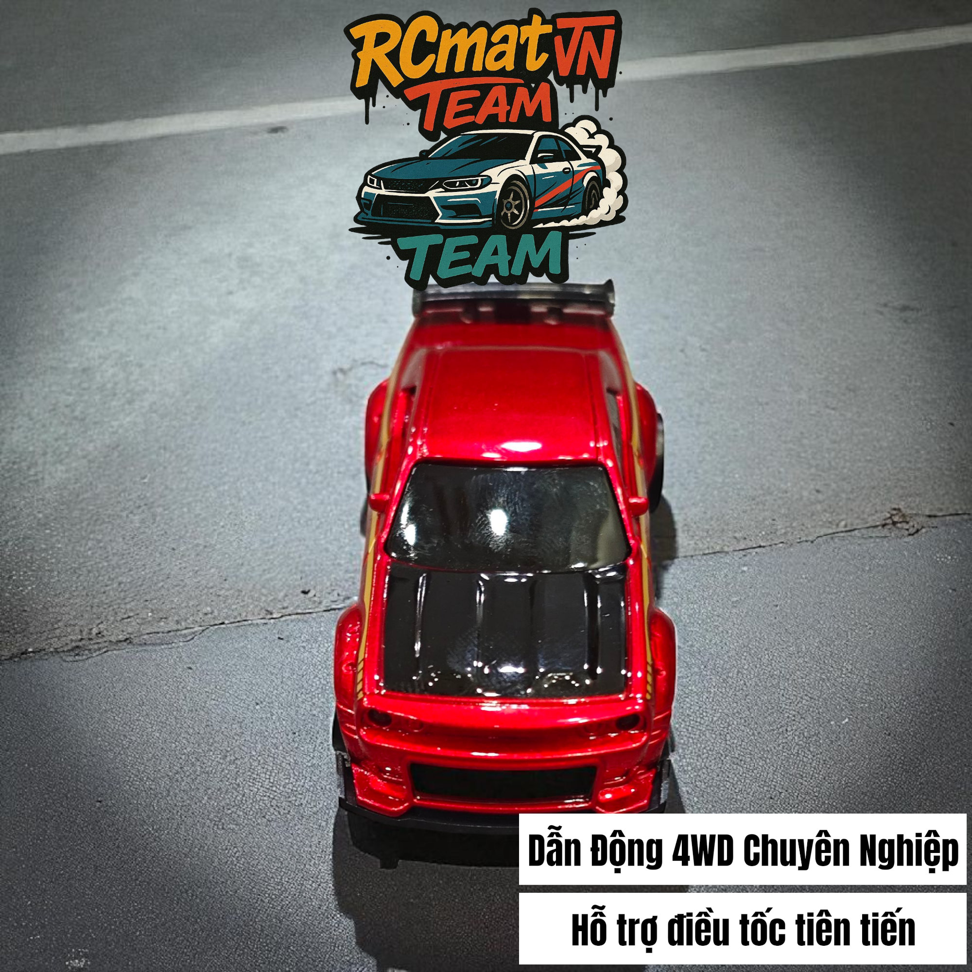 Xe Điều Khiển Từ Xa Mini Tỷ Lệ 1:64 – Drift 4WD, 2.4GHz, Xe Đua Bàn Làm Việc Với Đèn LED - XC165