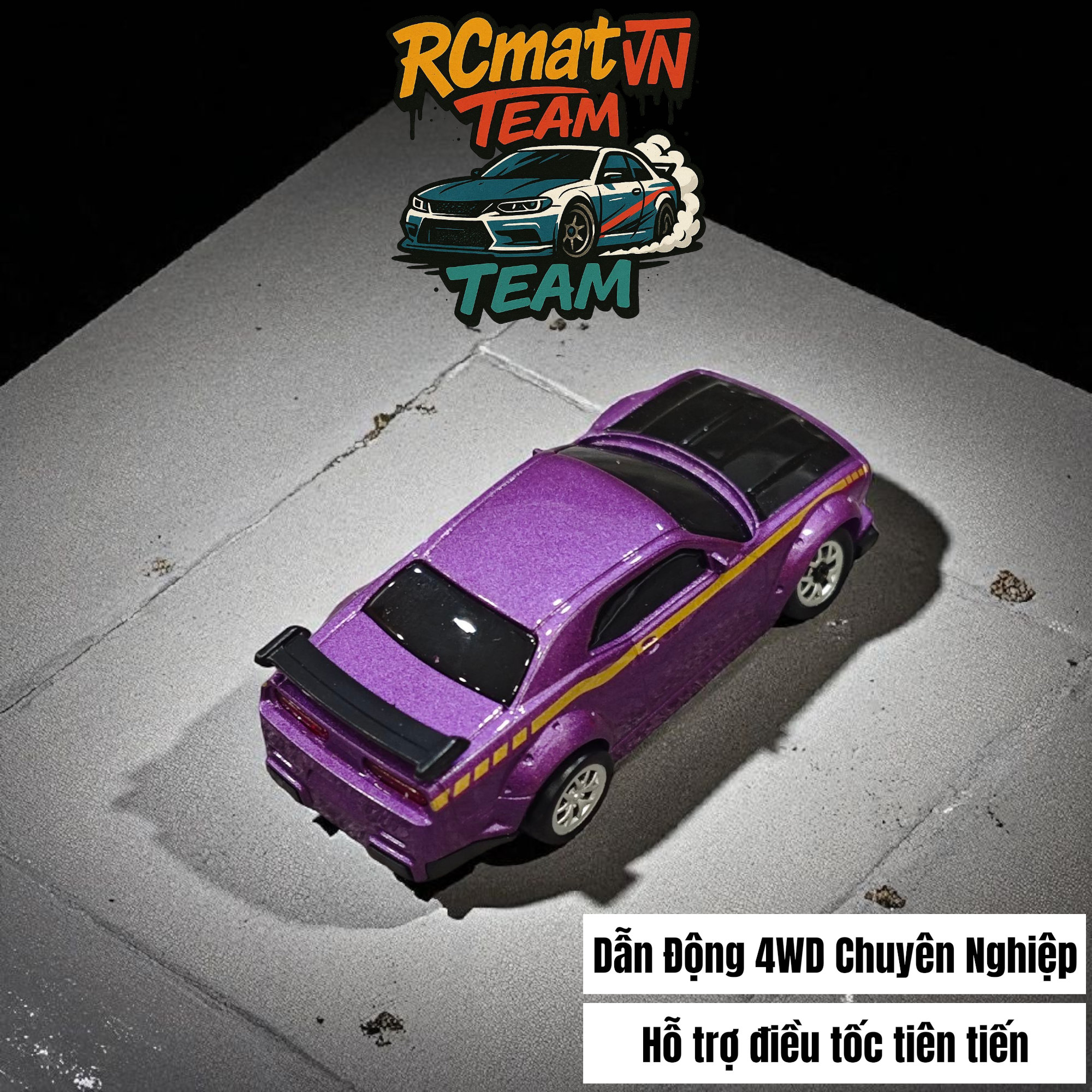 Xe Điều Khiển Từ Xa Mini Tỷ Lệ 1:64 – Drift 4WD, 2.4GHz, Xe Đua Bàn Làm Việc Với Đèn LED - XC165