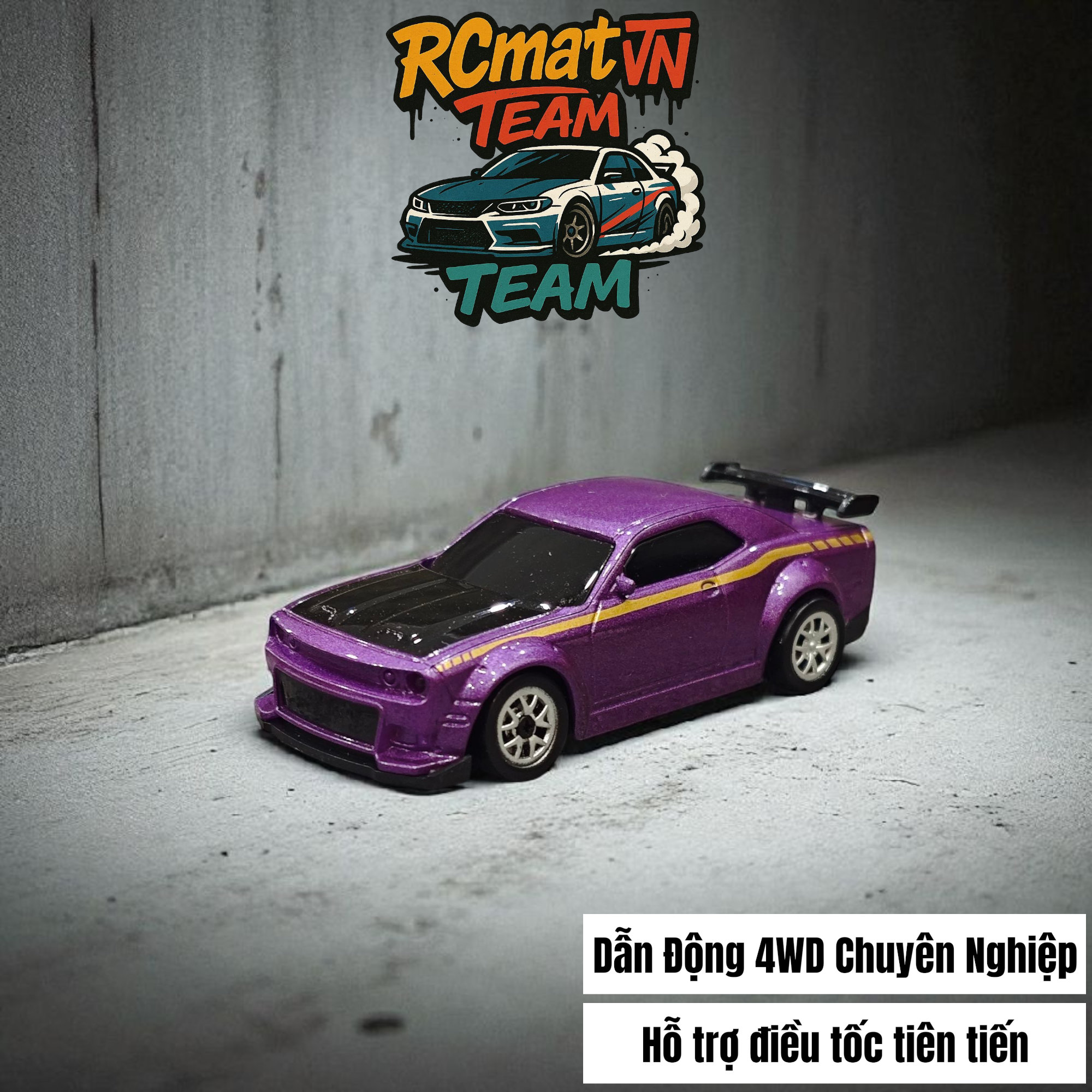 Xe Điều Khiển Từ Xa Mini Tỷ Lệ 1:64 – Drift 4WD, 2.4GHz, Xe Đua Bàn Làm Việc Với Đèn LED - XC165