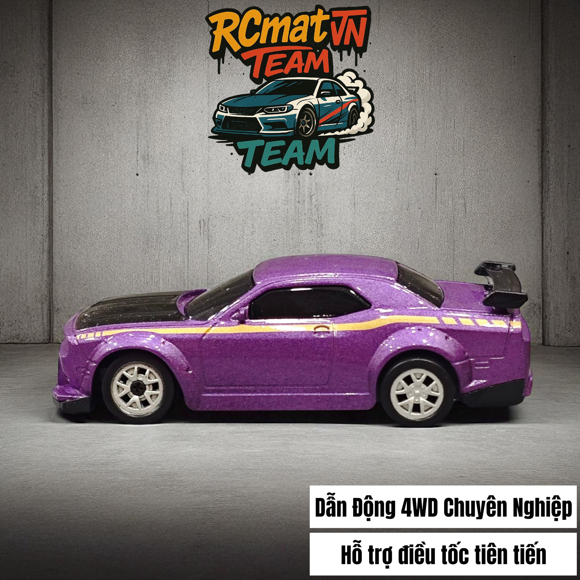 Xe Điều Khiển Từ Xa Mini Tỷ Lệ 1:64 – Drift 4WD, 2.4GHz, Xe Đua Bàn Làm Việc Với Đèn LED - XC165