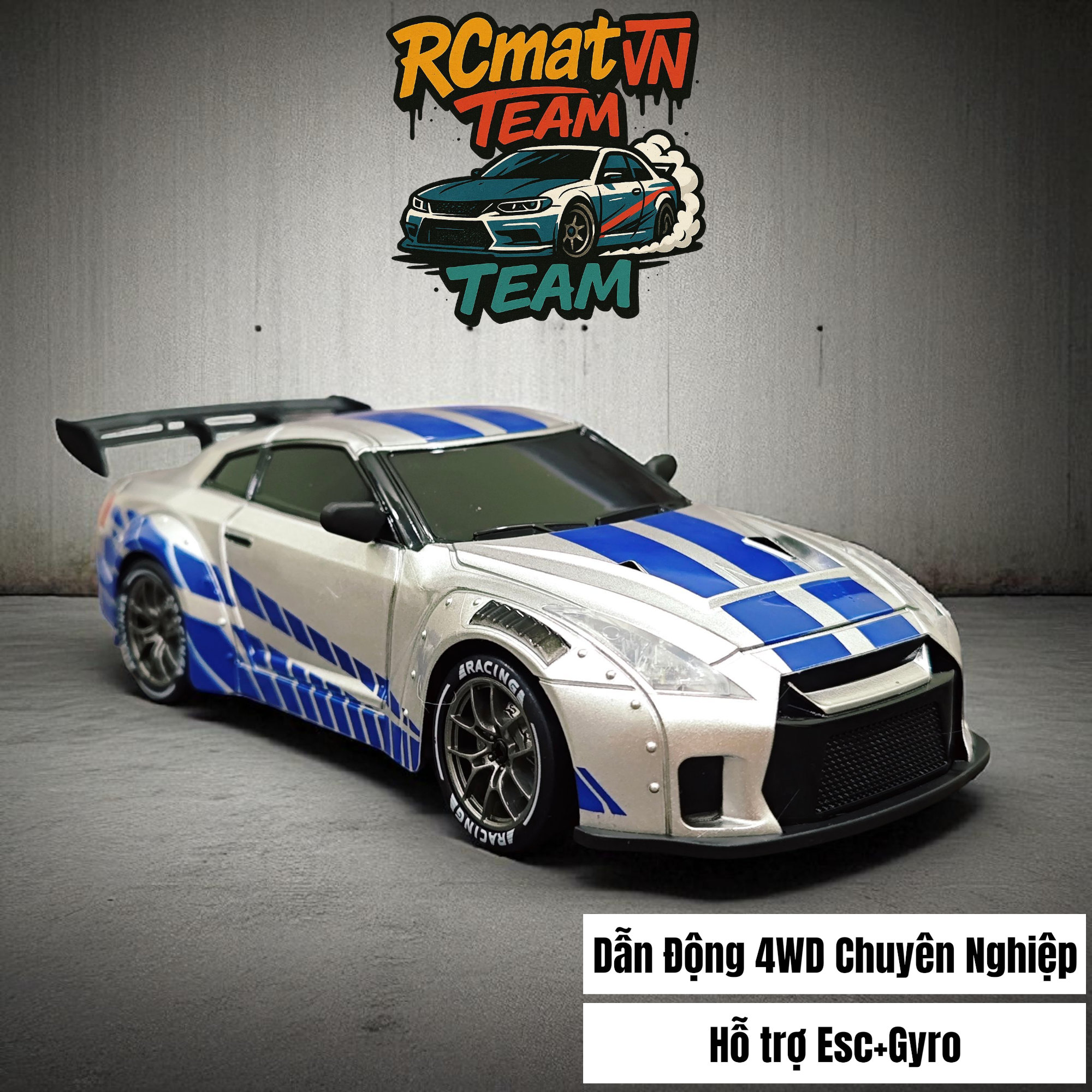 XE RC DRIFT CAR 4WD ĐIỀU KHIỂN TỪ XA DRIFT RACING 1:24 CÓ GYRO -SERVO -  7.4 VOL