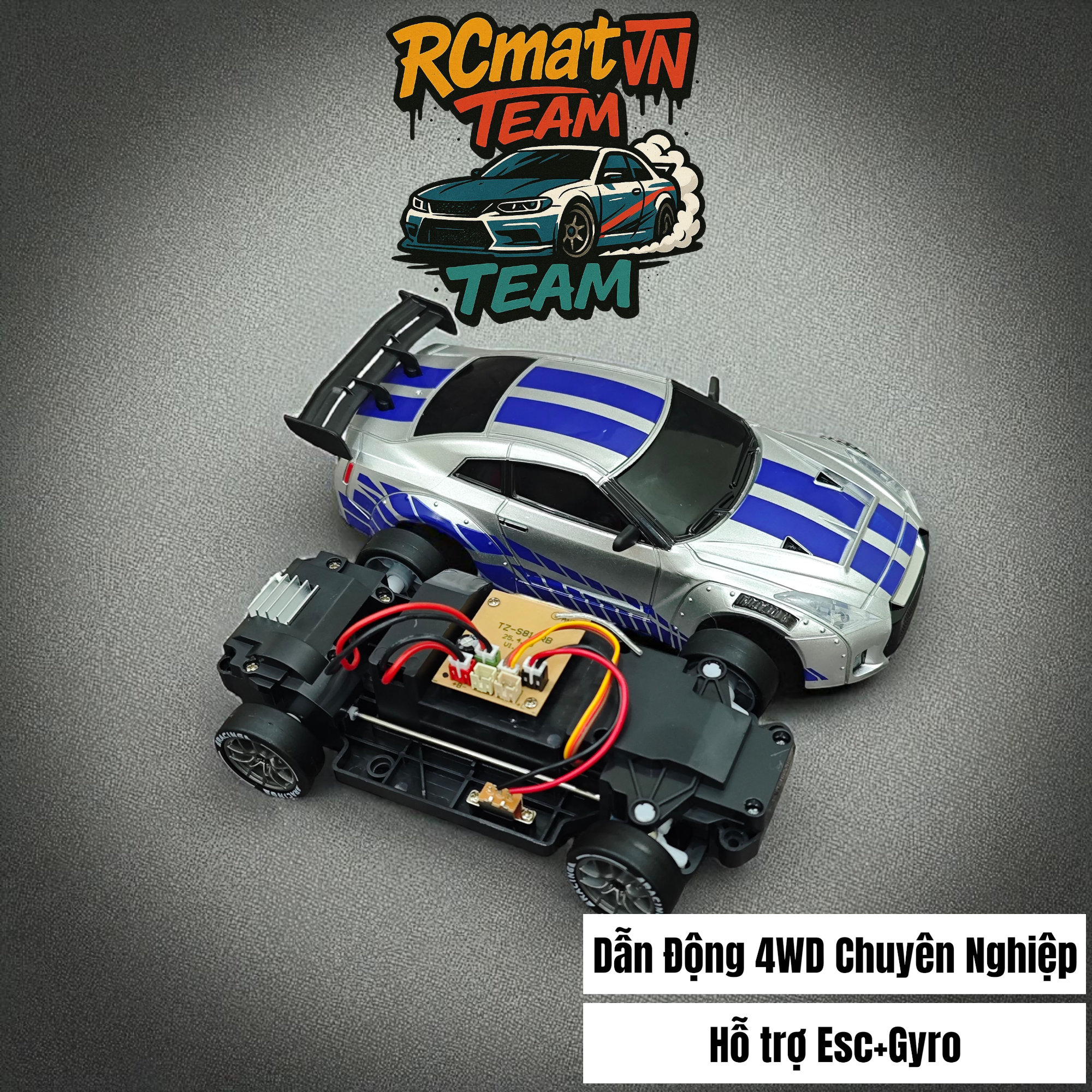 XE RC DRIFT CAR 4WD ĐIỀU KHIỂN TỪ XA DRIFT RACING 1:24 CÓ GYRO -SERVO -  7.4 VOL