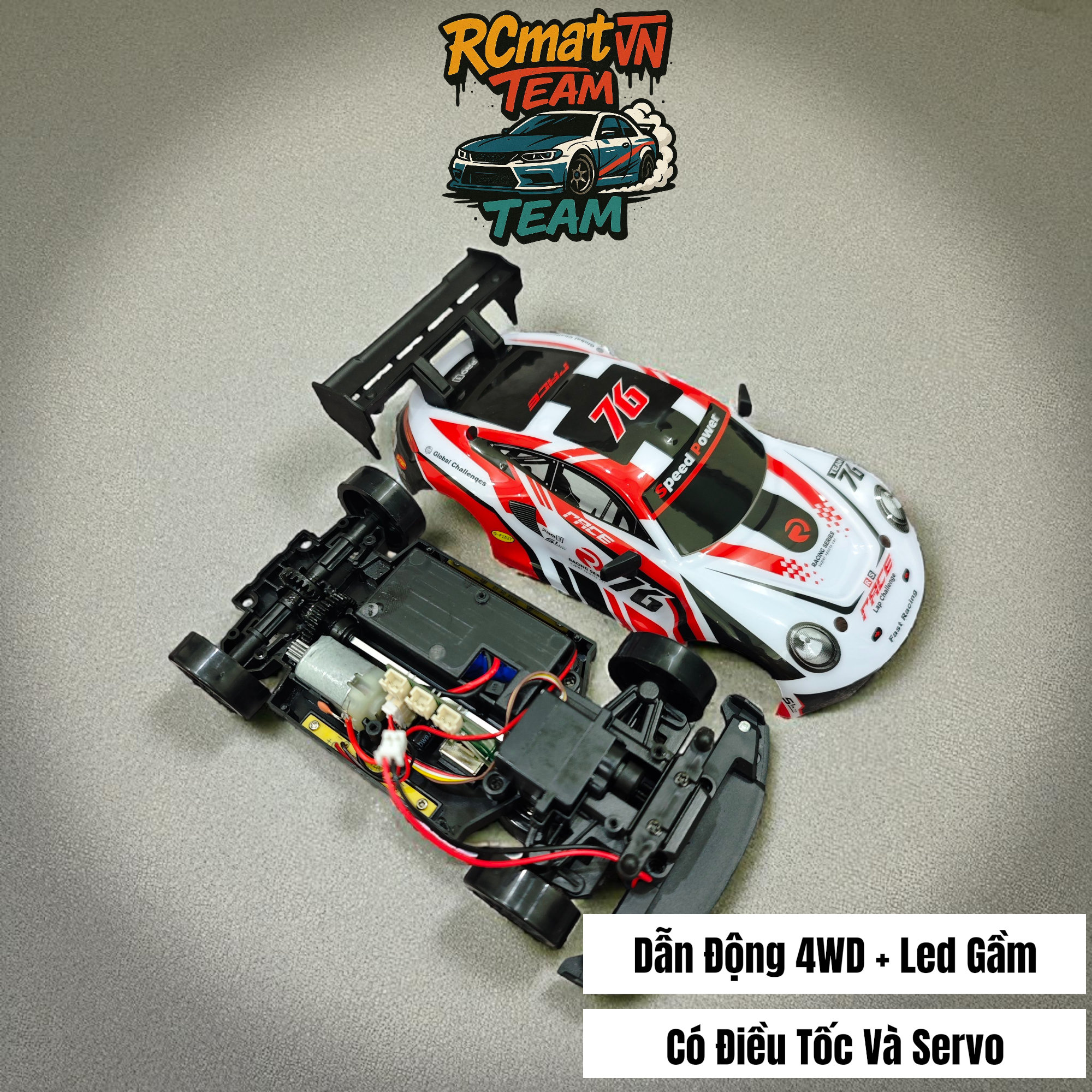 Xe RC ENOZE 8803/8804/8805 RTR – Tỉ lệ 1:24, 4WD, tốc độ 30 km/h, điều khiển 2.4GHz & điều khiển qua APP + đèn LED + Servo 9g