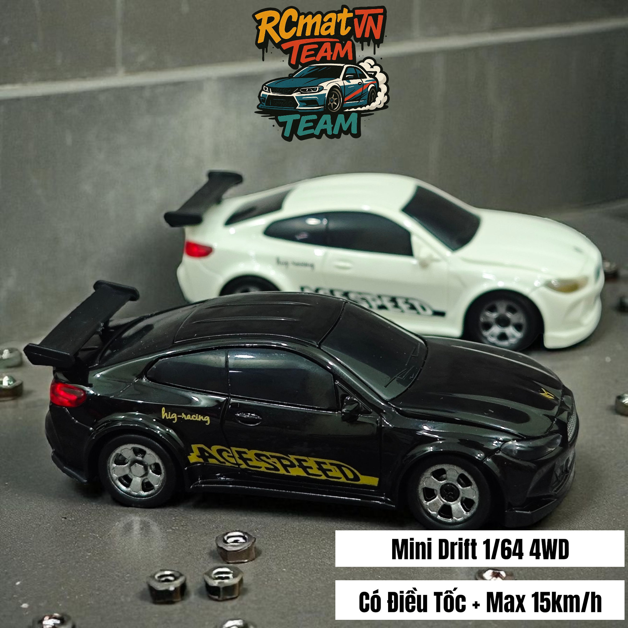Xe Ô Tô Điều Khiển Từ Xa Mini Tỷ Lệ 1/64 – 4WD Drift Tốc Độ Cao 15Km/h, Đèn LED, Tần Số 2.4GHz – Xe Đua Bàn Làm Việc Cho Người Lớn Và Trẻ Em