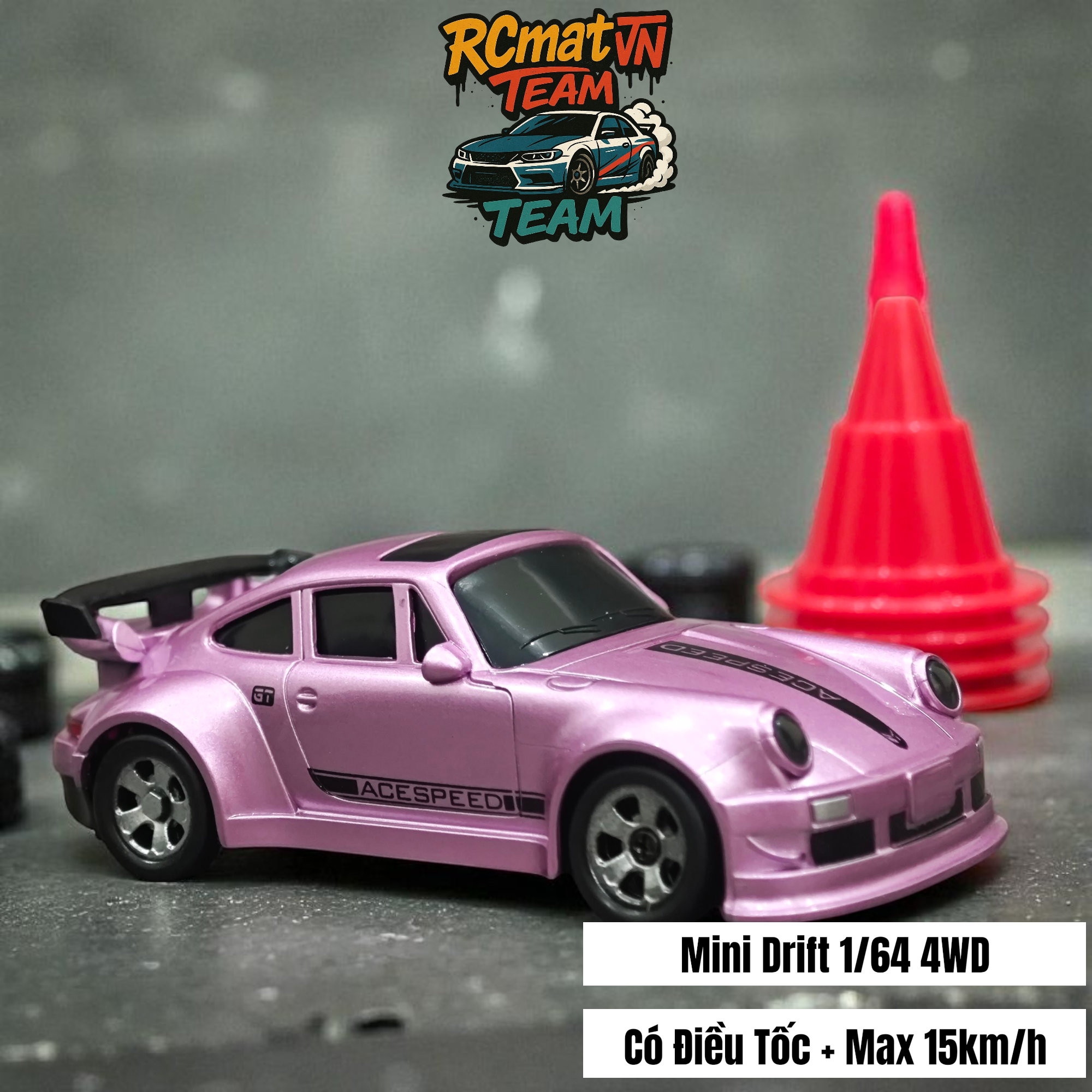 Xe Ô Tô Điều Khiển Từ Xa Mini Tỷ Lệ 1/64 – 4WD Drift Tốc Độ Cao 15Km/h, Đèn LED, Tần Số 2.4GHz – Xe Đua Bàn Làm Việc Cho Người Lớn Và Trẻ Em