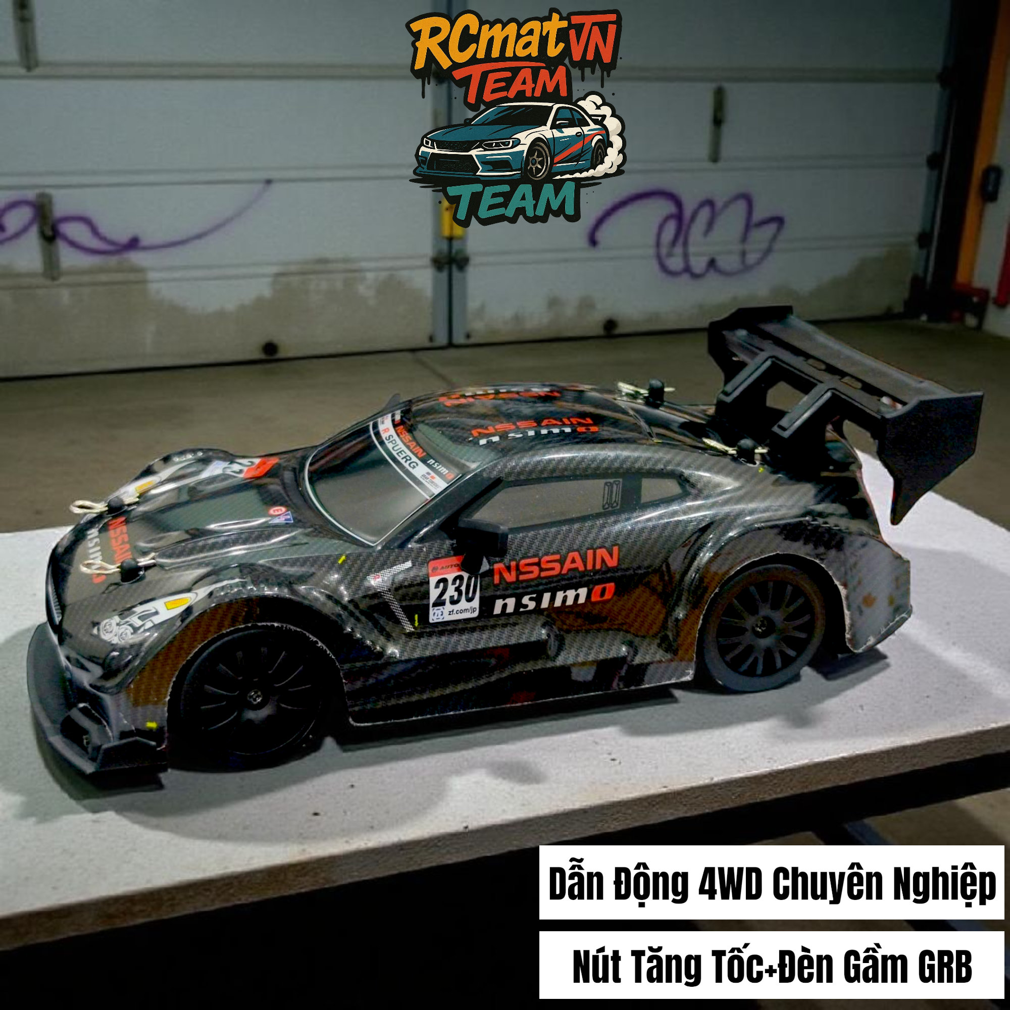 Xe Điều Khiển RC Drift 1/24 4WD 30 km/h – LED Tốc Độ Cao, Đua Mini GTR, Điều Khiển 2.4G, Quà Tặng Đồ Chơi RC
