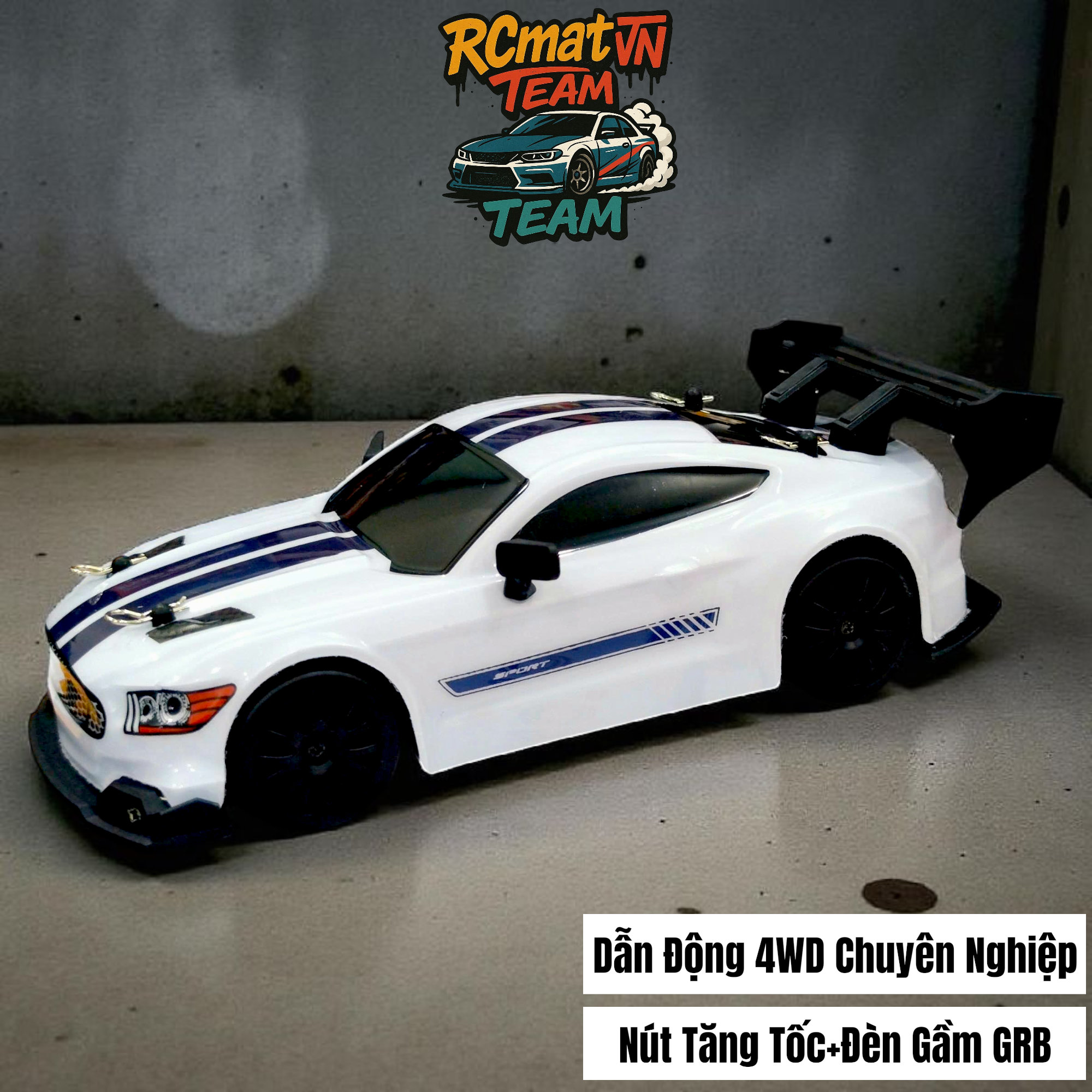 Xe Điều Khiển RC Drift 1/24 4WD 30 km/h – LED Tốc Độ Cao, Đua Mini GTR, Điều Khiển 2.4G, Quà Tặng Đồ Chơi RC