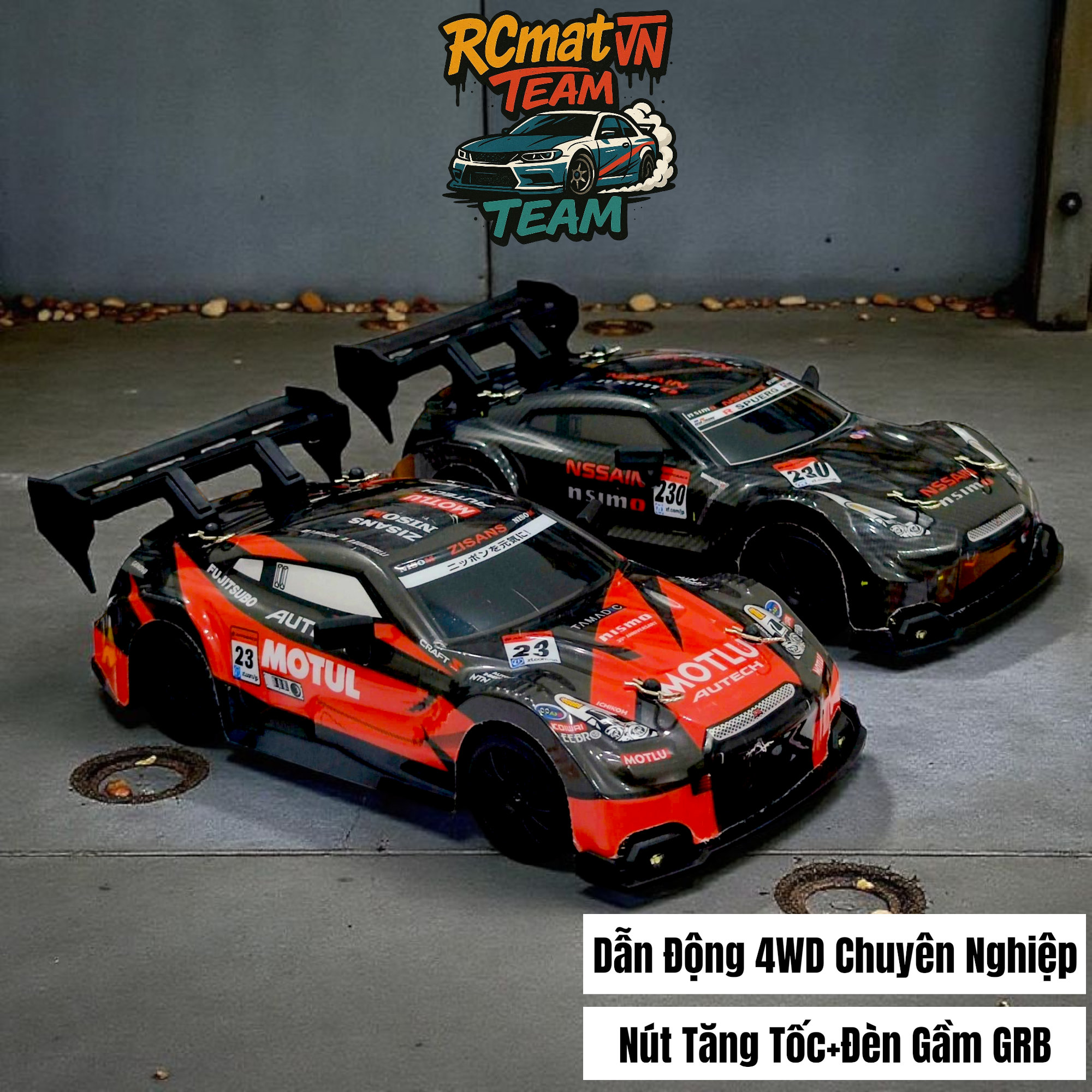 Xe Điều Khiển RC Drift 1/24 4WD 30 km/h – LED Tốc Độ Cao, Đua Mini GTR, Điều Khiển 2.4G, Quà Tặng Đồ Chơi RC