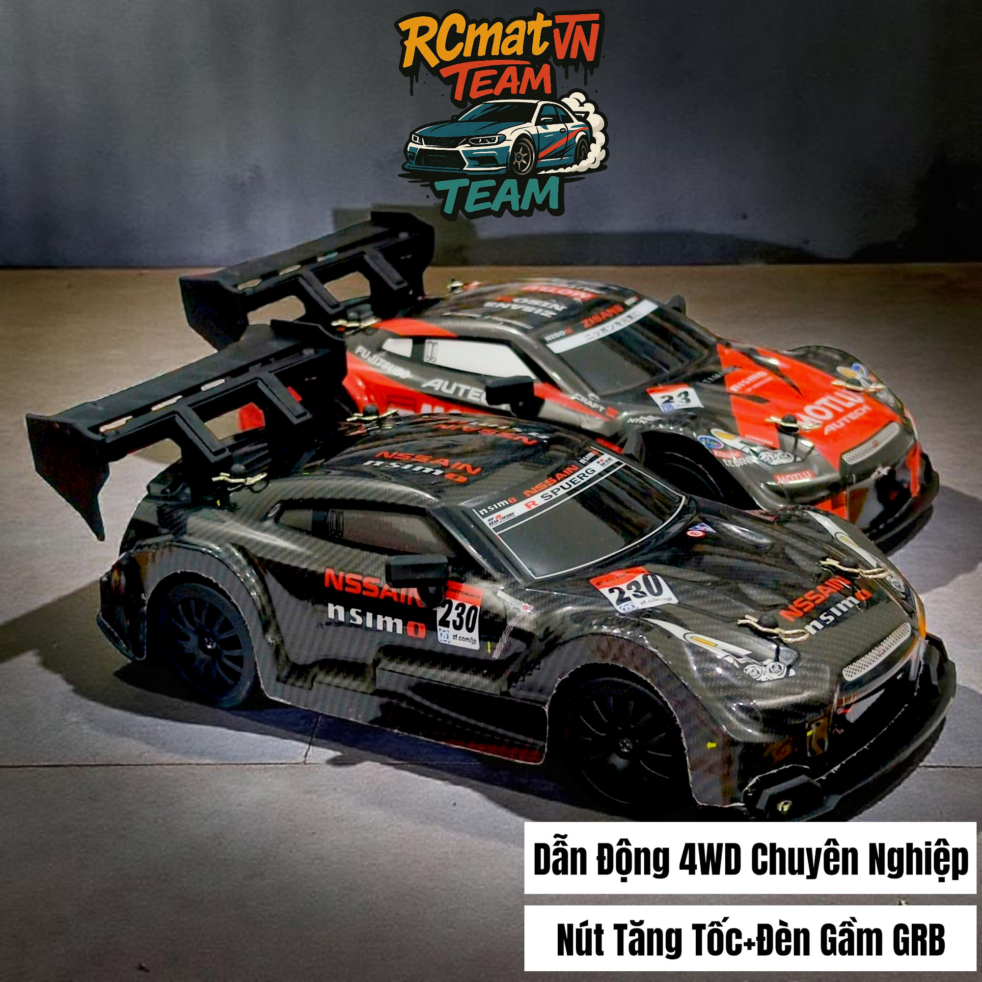 Xe Điều Khiển RC Drift 1/24 4WD 30 km/h – LED Tốc Độ Cao, Đua Mini GTR, Điều Khiển 2.4G, Quà Tặng Đồ Chơi RC