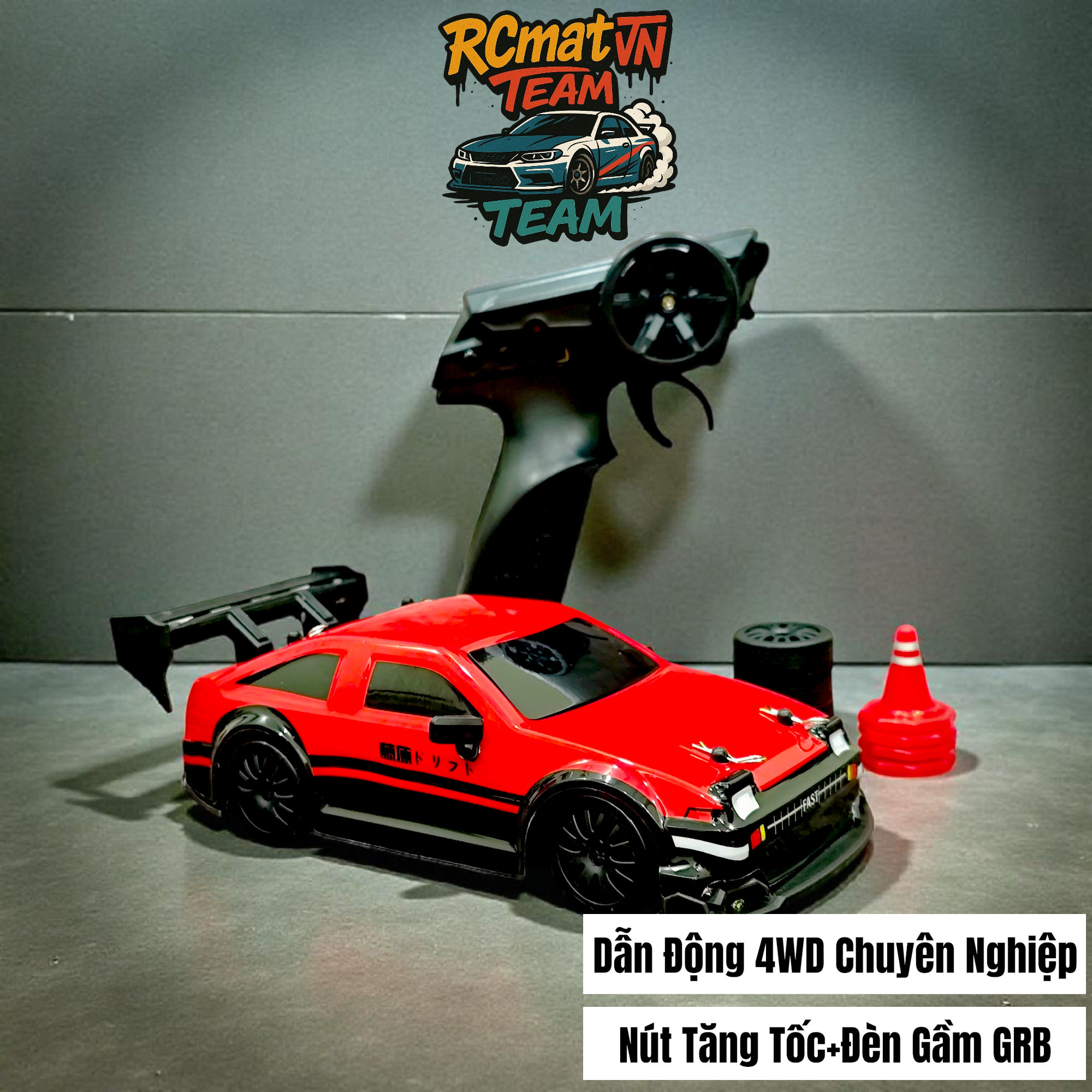 Xe Điều Khiển RC Drift 1/24 4WD 30 km/h – LED Tốc Độ Cao, Đua Mini GTR, Điều Khiển 2.4G, Quà Tặng Đồ Chơi RC