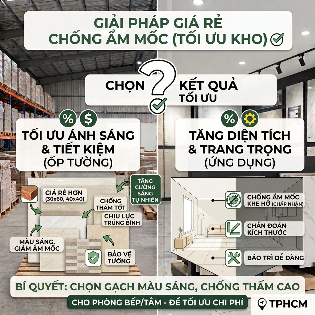 Giải Pháp Dùng Gạch Men Giá Rẻ Tại Kho Xử Lý Triệt Để Tình Trạng Tường Ẩm Mốc, Bong Tróc