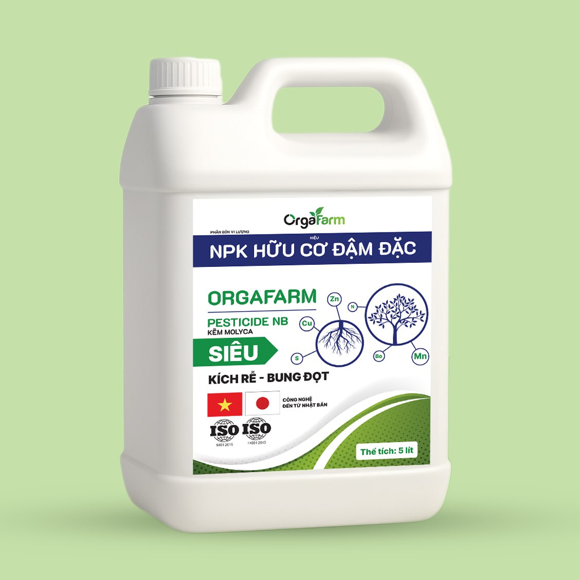 NPK Hữu Cơ OrgaFarm - Siêu Kích Rễ Bung Đọt - 5L