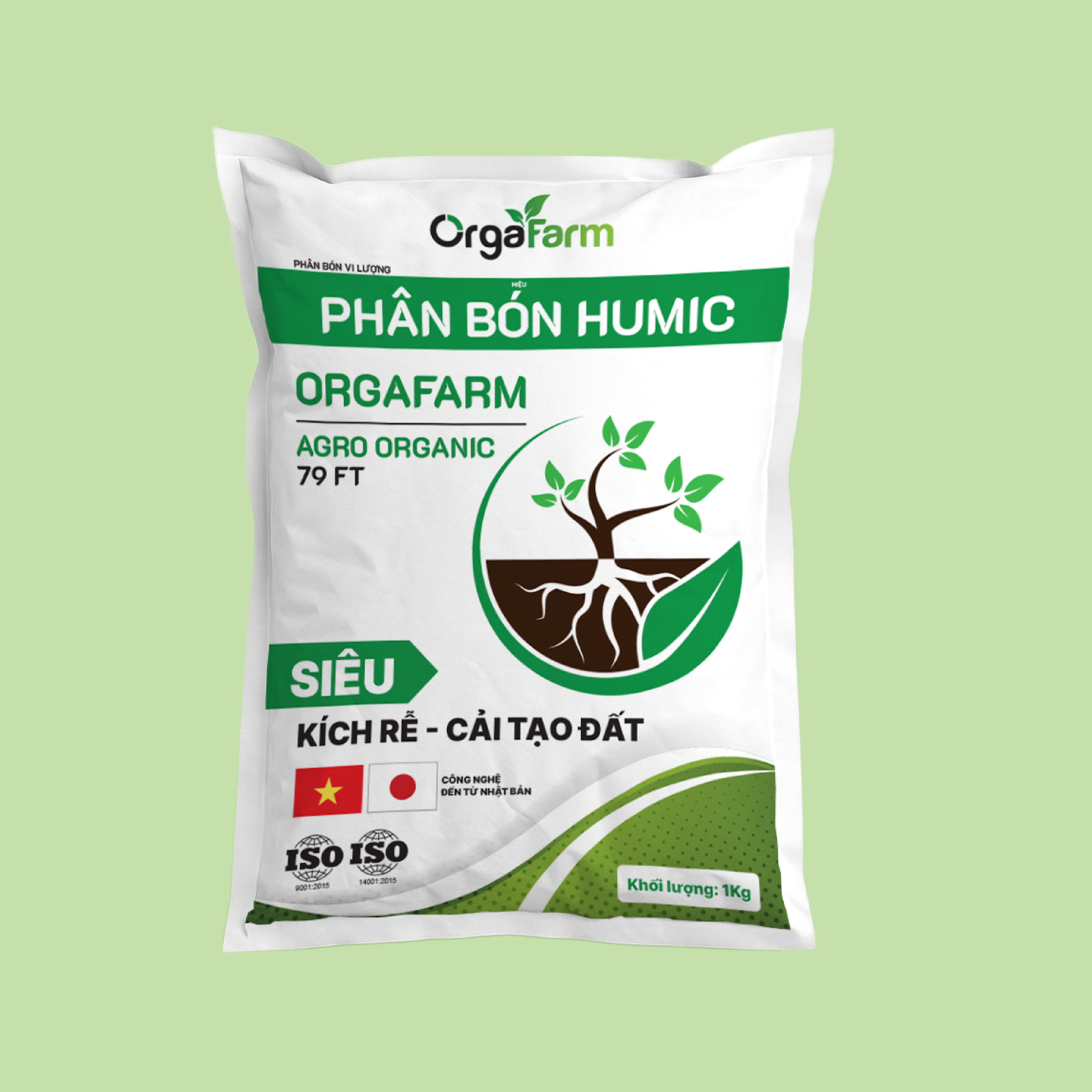 Phân Bón Hữu Cơ Humic OrgaFarm - 1KG