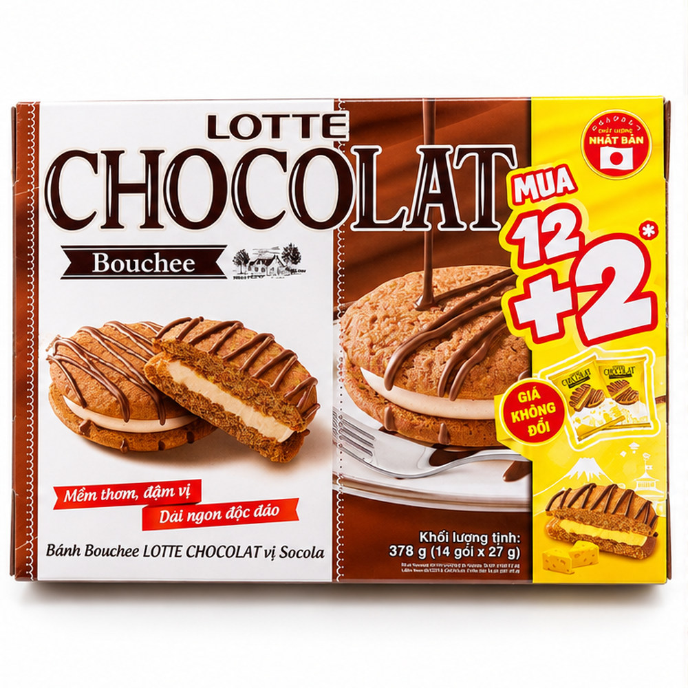 BANH LOTTE CHOCOLAT PIE VI SOCOLA 12+2P 396.2g