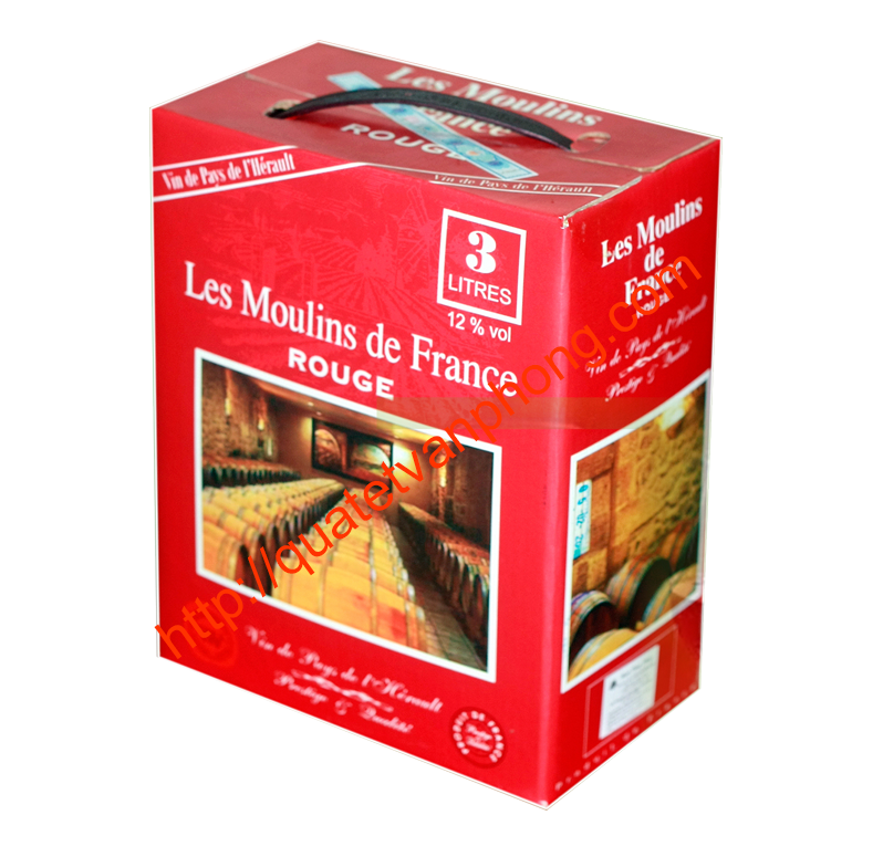 RUOU VANG LES MOULINS DE FRANCE ROUGE 3L