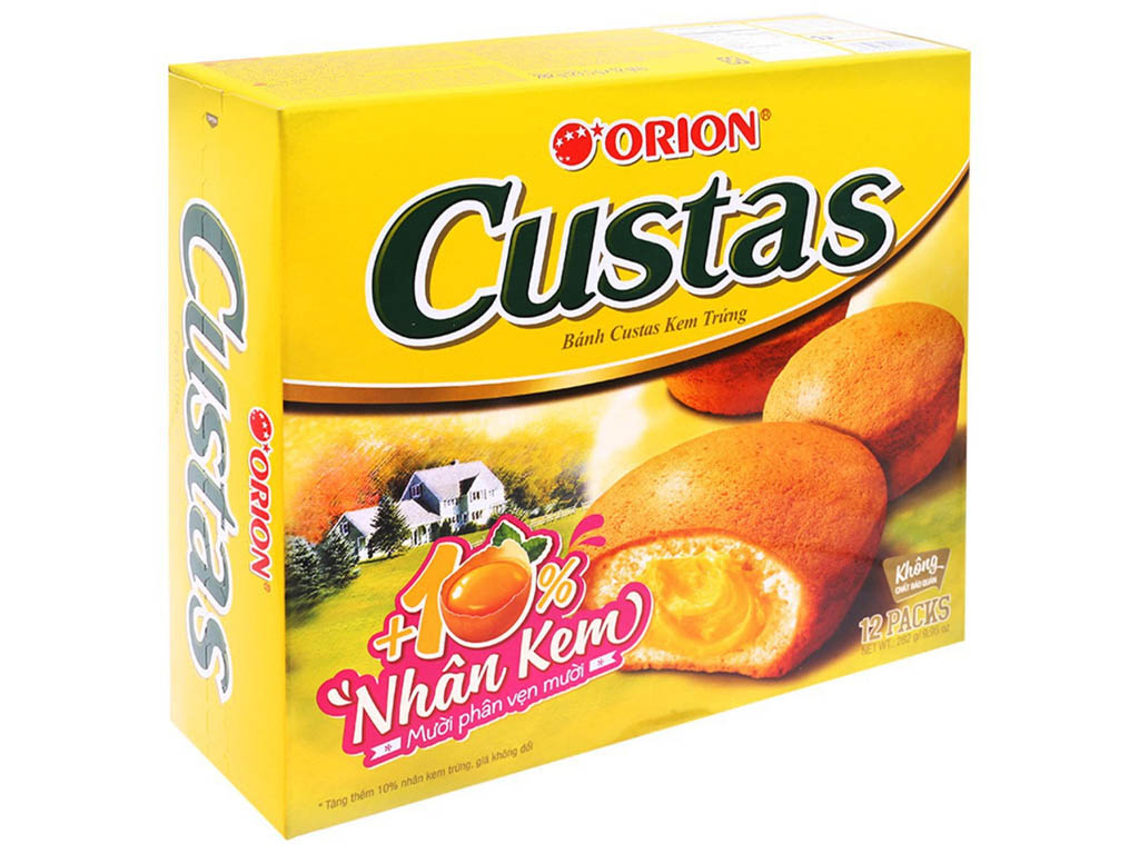 BANH BONG LAN KEM TRUNG CUSTAS 276GR 12 CAI
